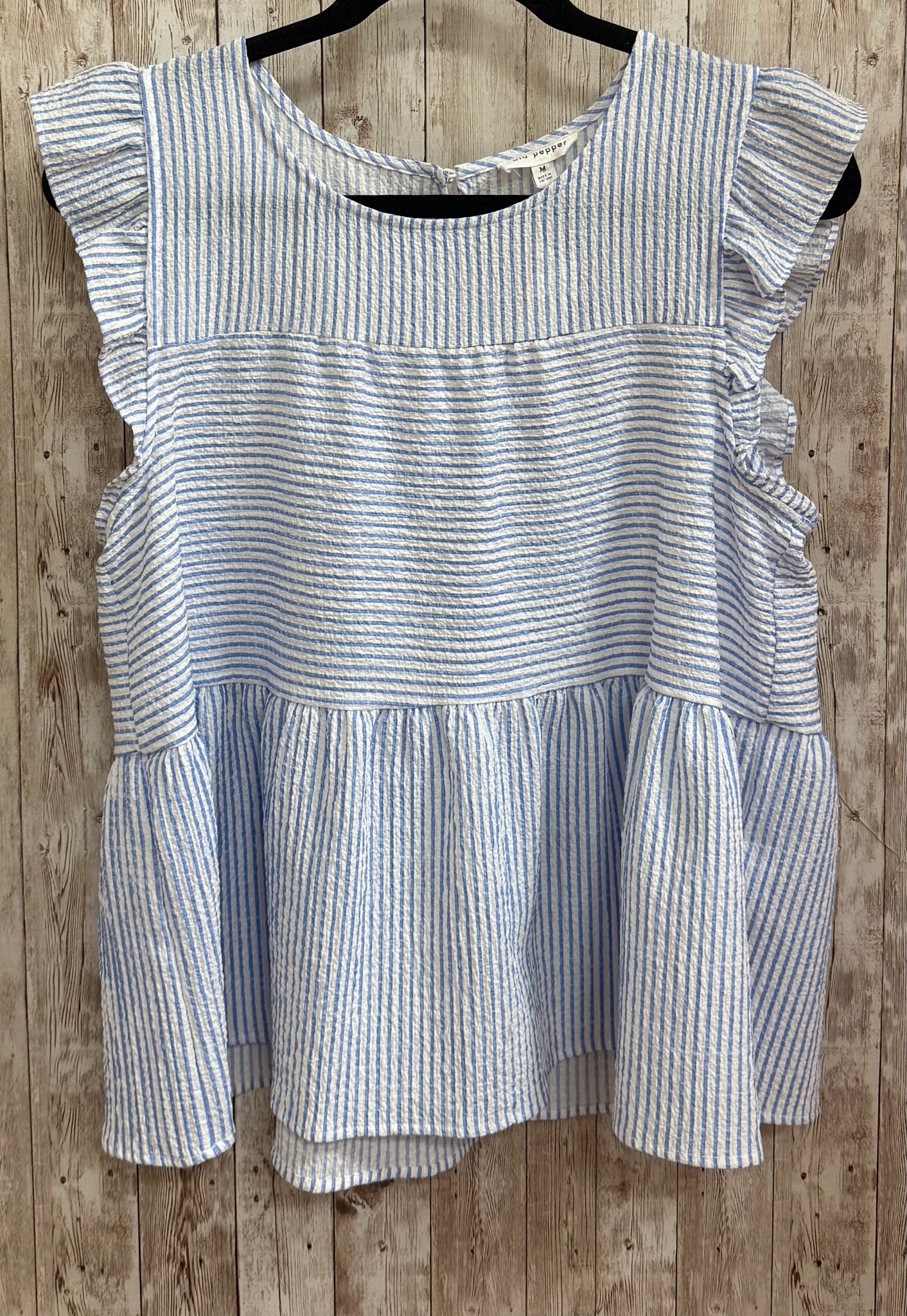 Size M BLU PEPPER BLUE AND WHITE STRIPE Top