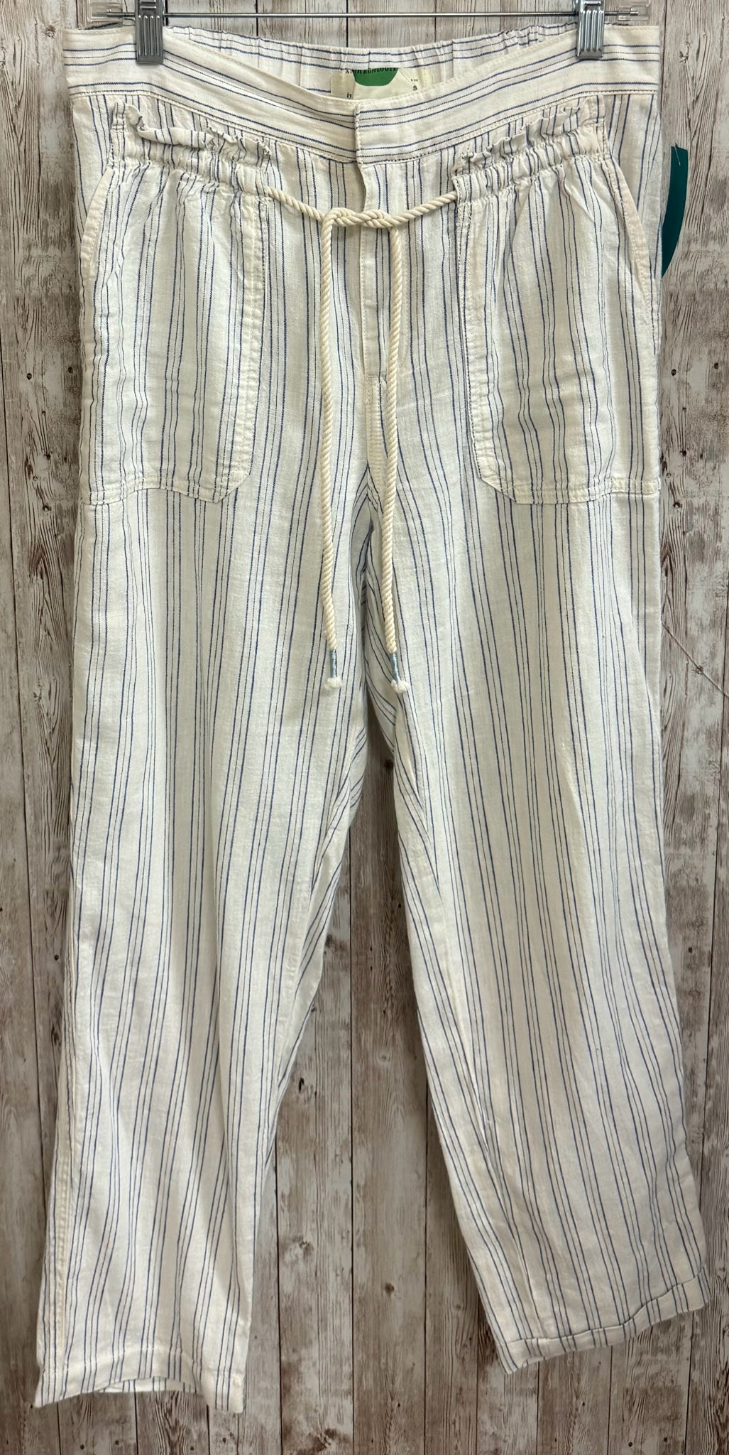 Size S ANTHROPOLOGIE WHITE AND BLUE STRIPE Pants