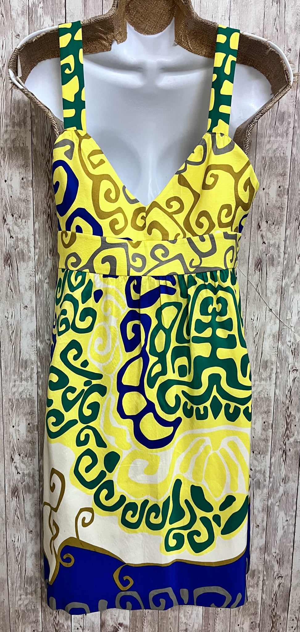 TIBI Size 6 Yellow Print Dress