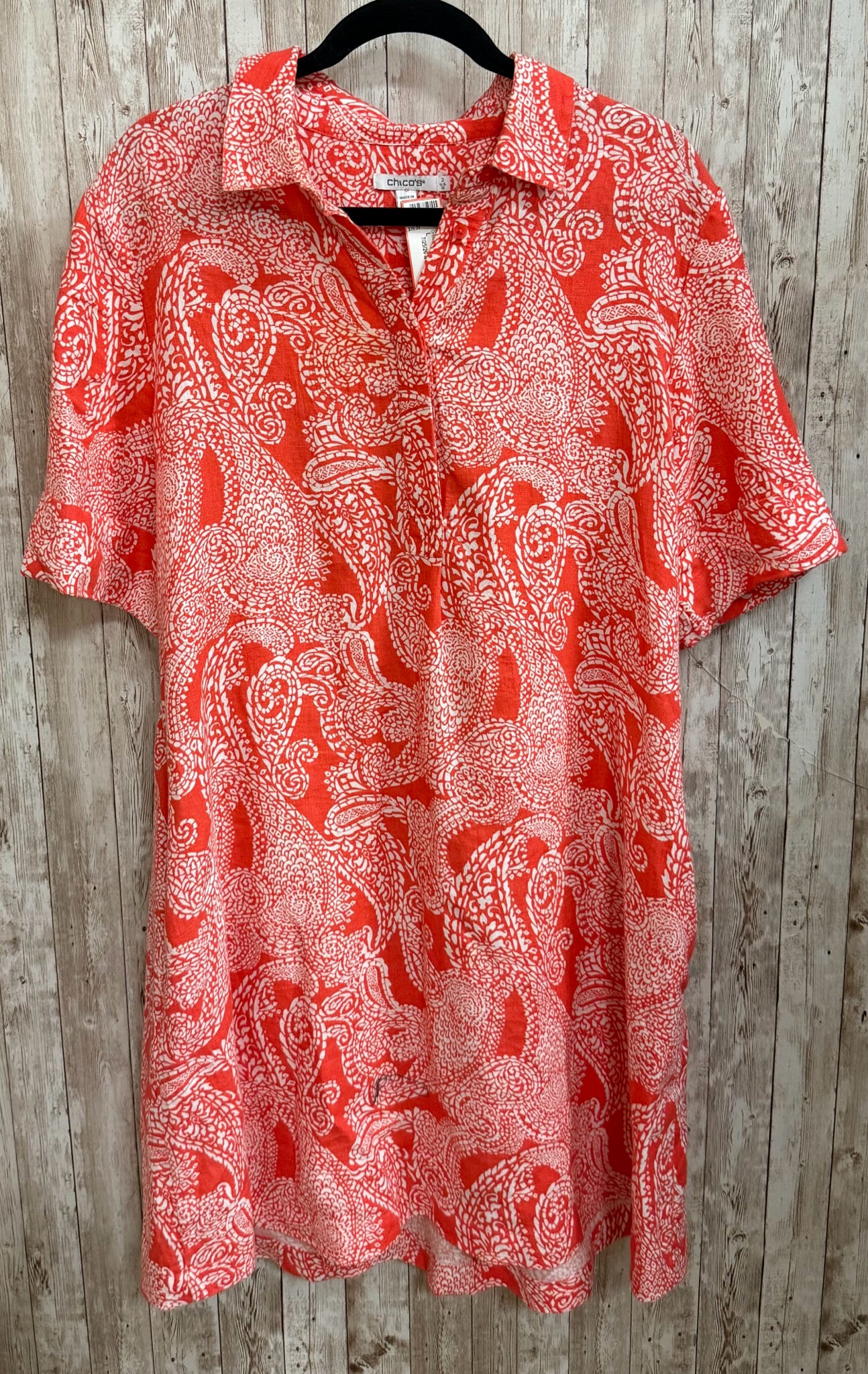 Size L CHICO'S Orange Print Dress