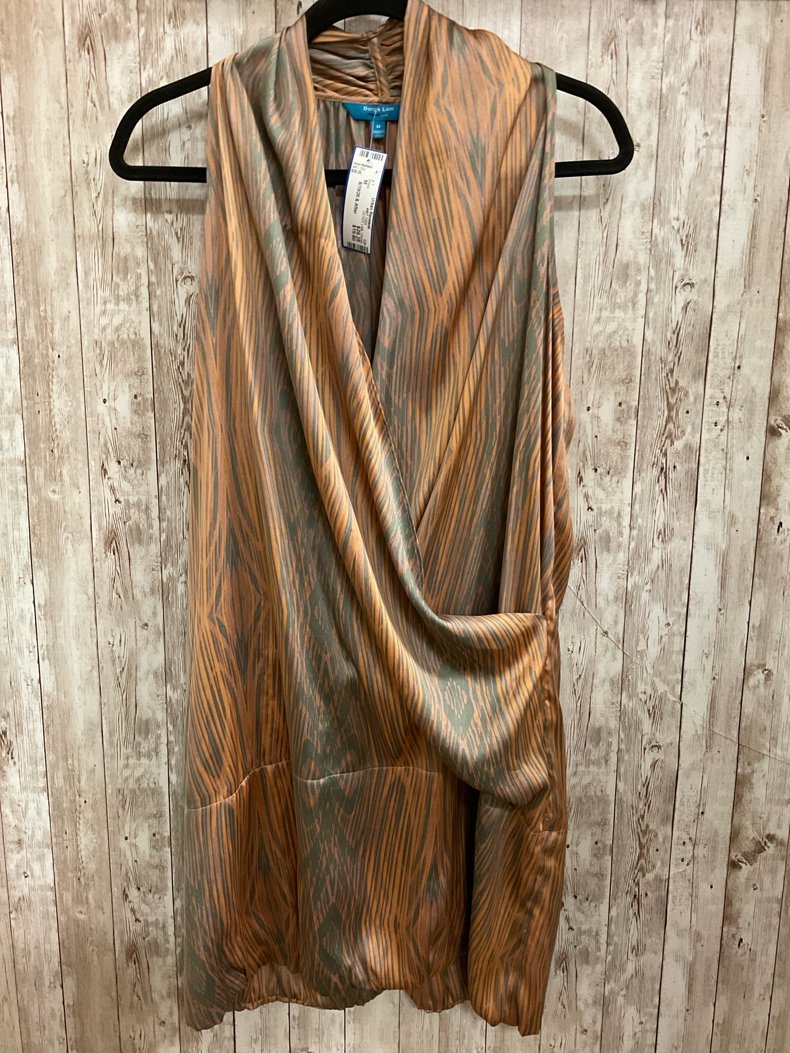 Size M DEREK LAM Orange Print Dress