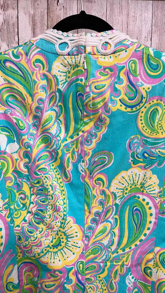 TURQUOISE AND LIME LILLY PULITZER Size 14 Dress