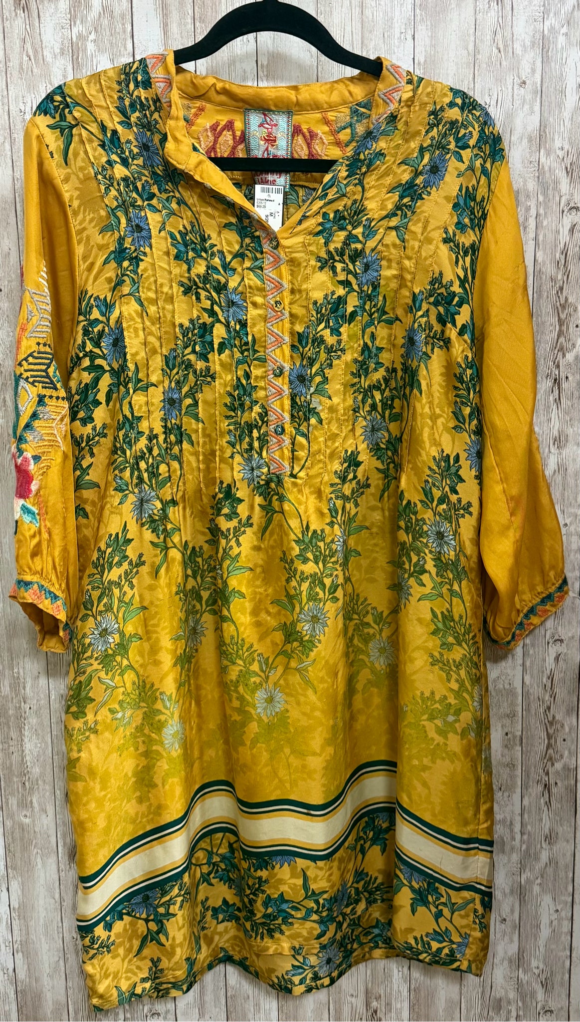 JOHNNY WAS Yellow Print Women Size M Tunic