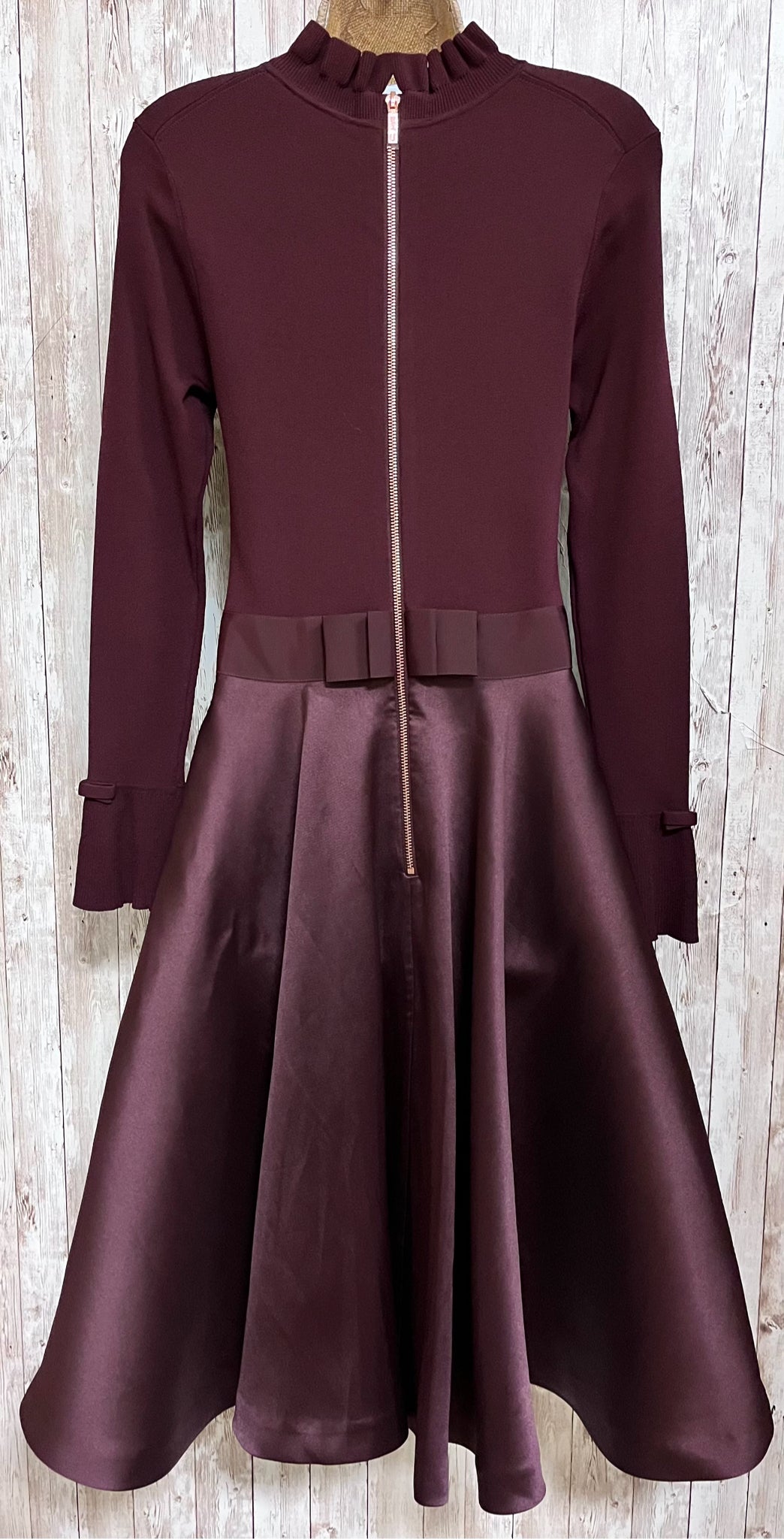 TED BAKER Size 8 Burgundy Dress