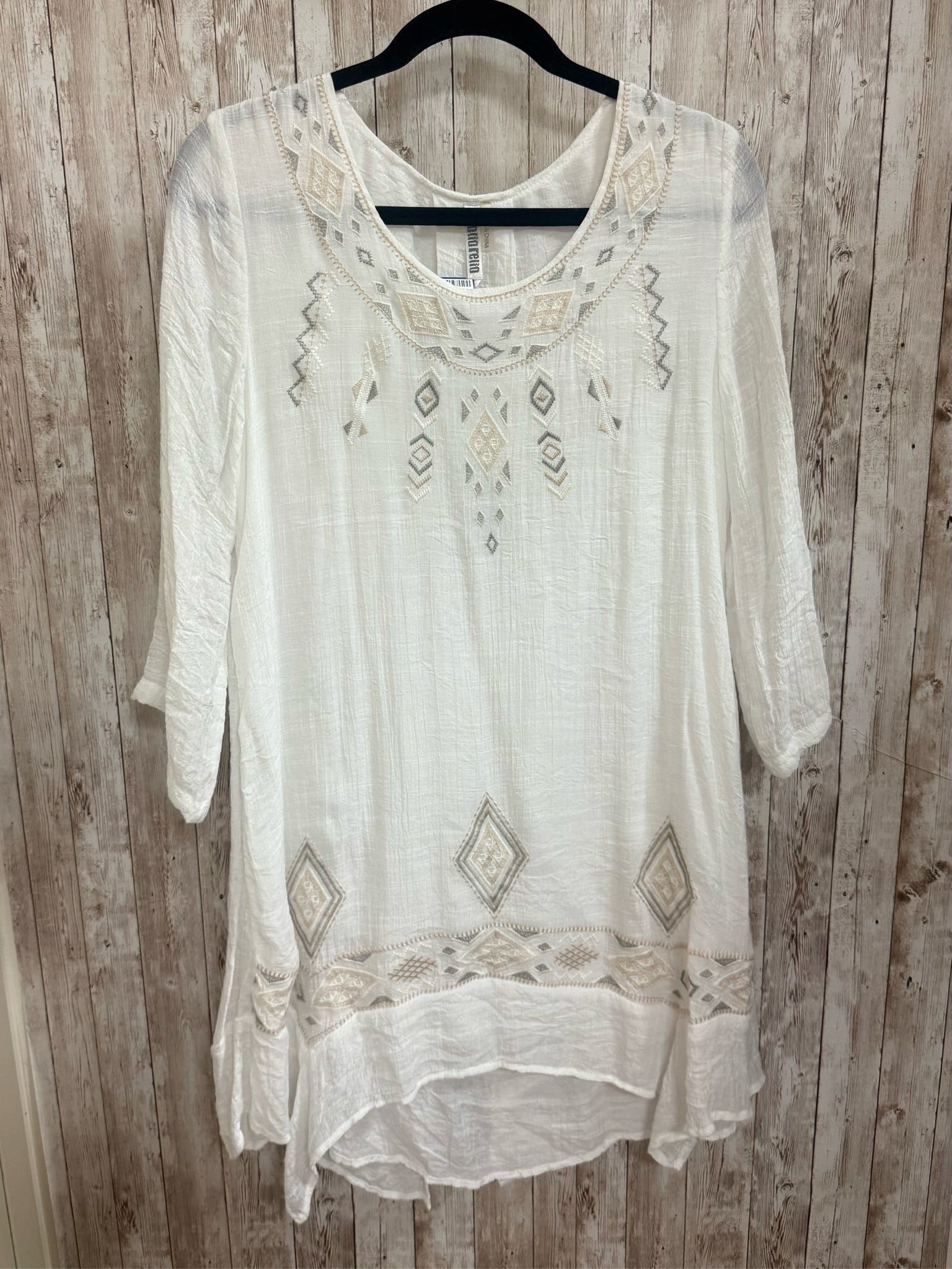 MONORELLO White Print Women Size L Tunic