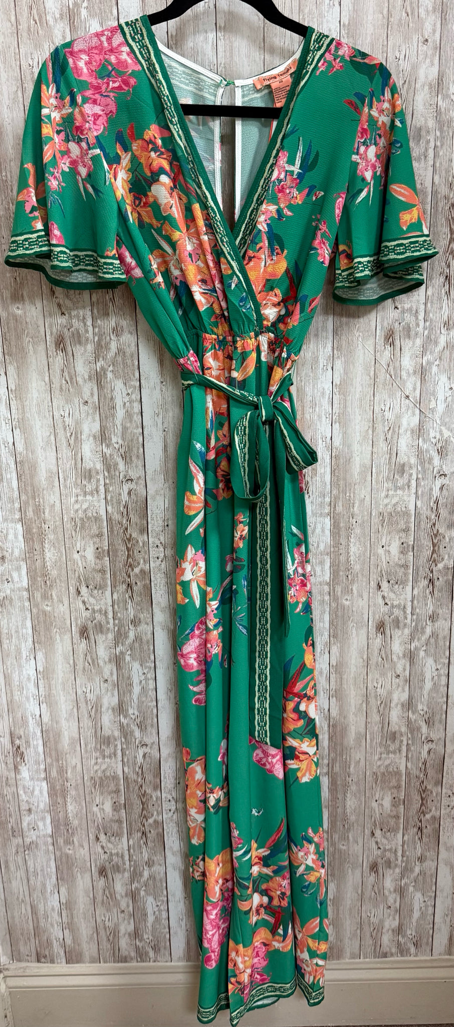 Size XS FLYING TOMATO GREEN FLORAL Jumper