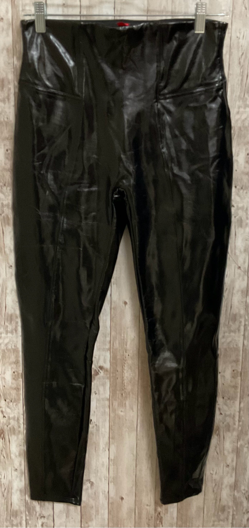 Size M SPANX BLACK FAUX LEATHER Leggings