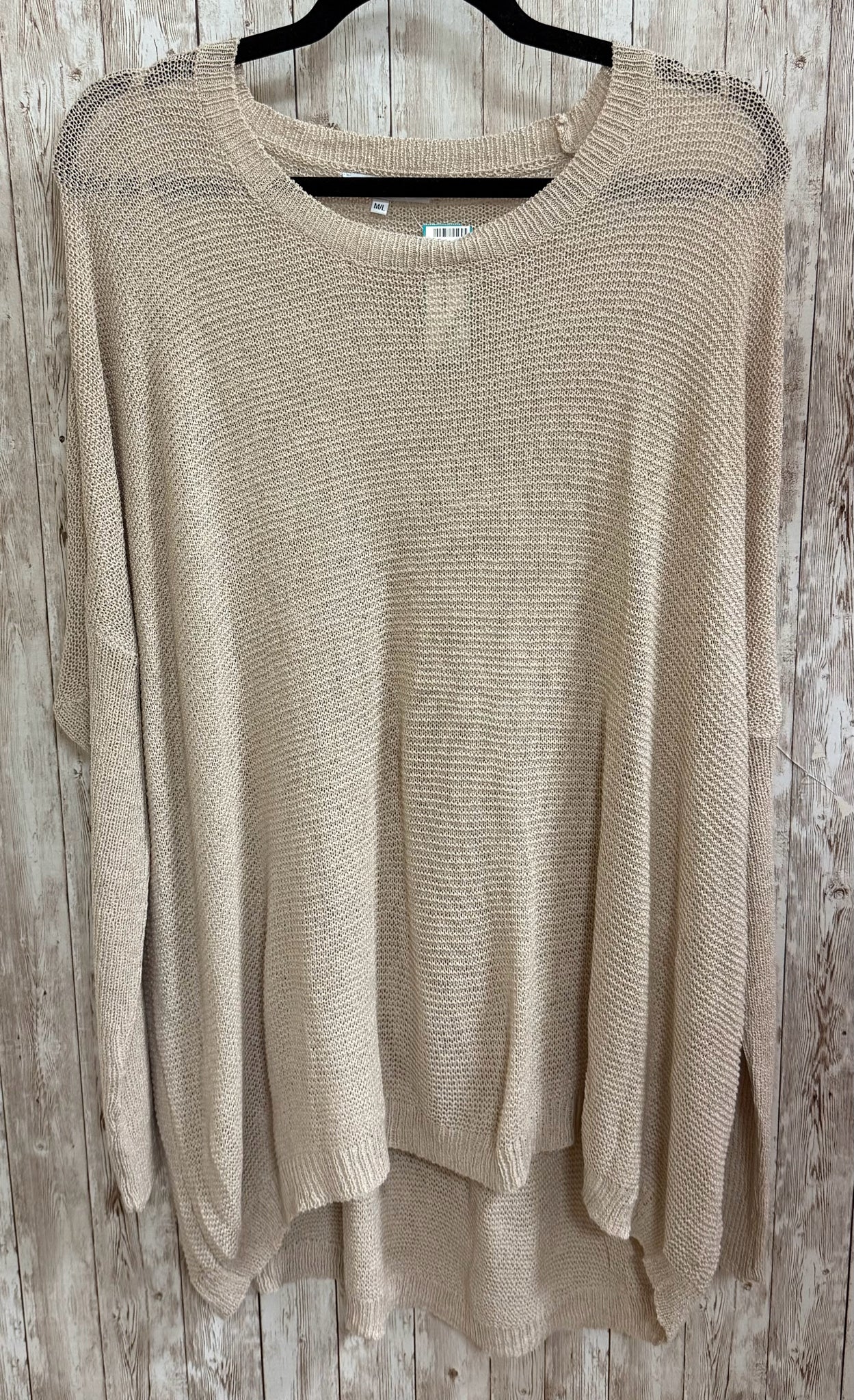 Size M/L HUDSON GRAY Tan Sweater