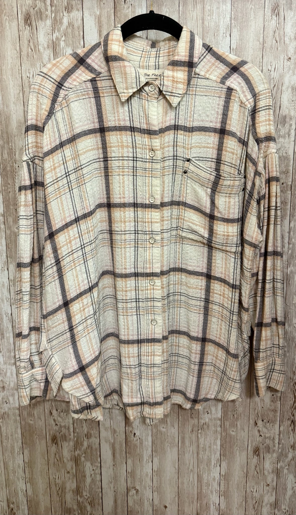 WE THE FREE Size XS CREAM PLAID Top