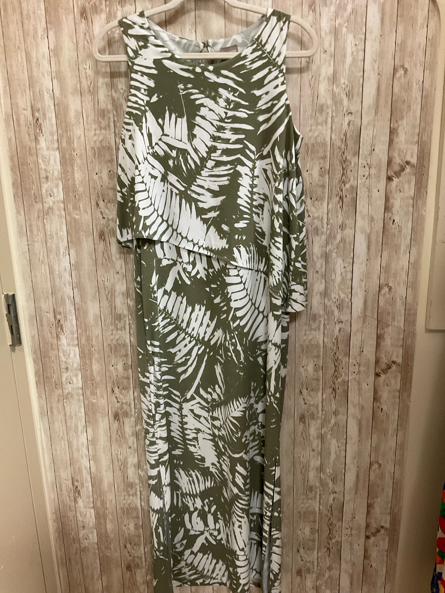 Size S CHICO'S WHITE AND GREEN PRINT Dress