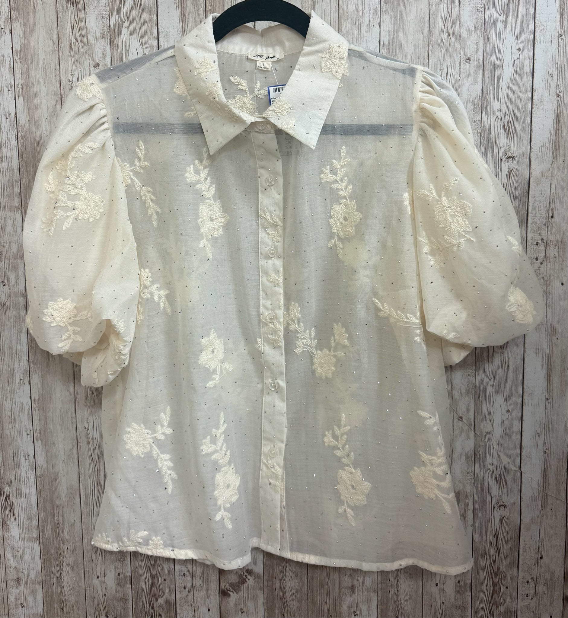 Size L ULTRA PINK Beige Top