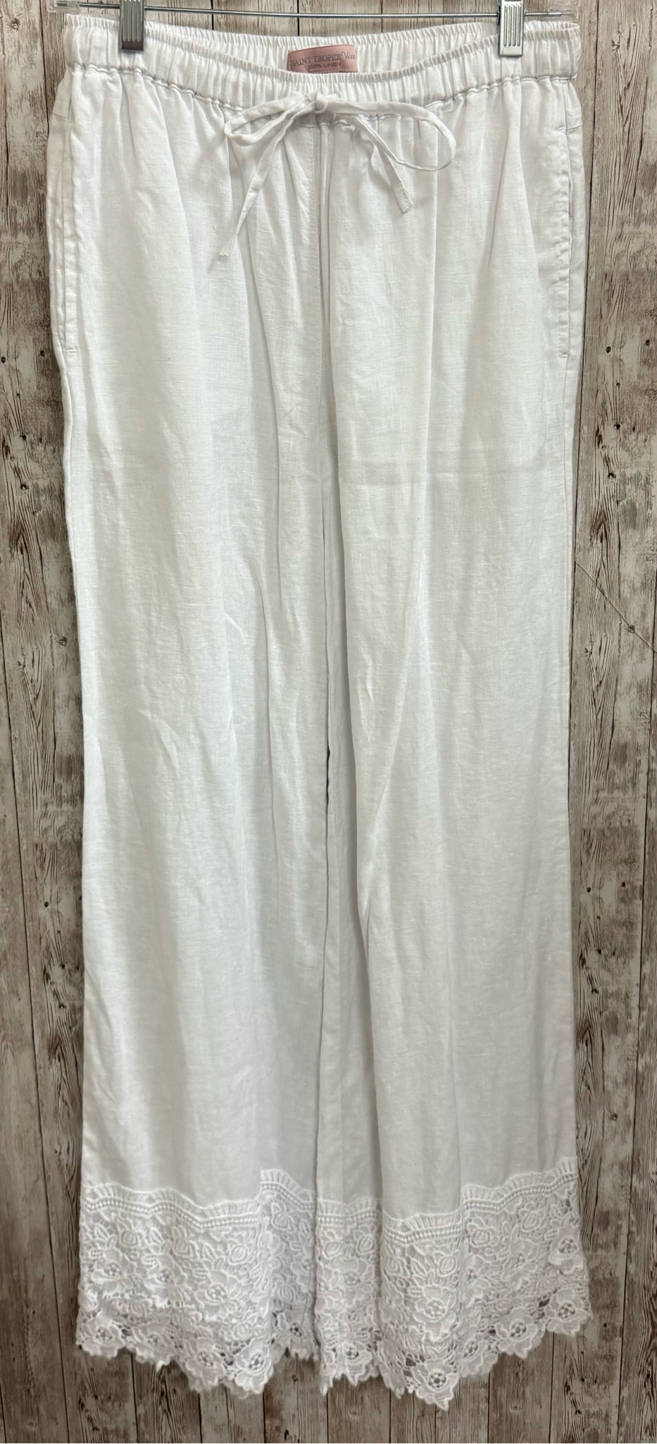 Size S SAINT TROPEZ WEST WHITE LINEN Pants