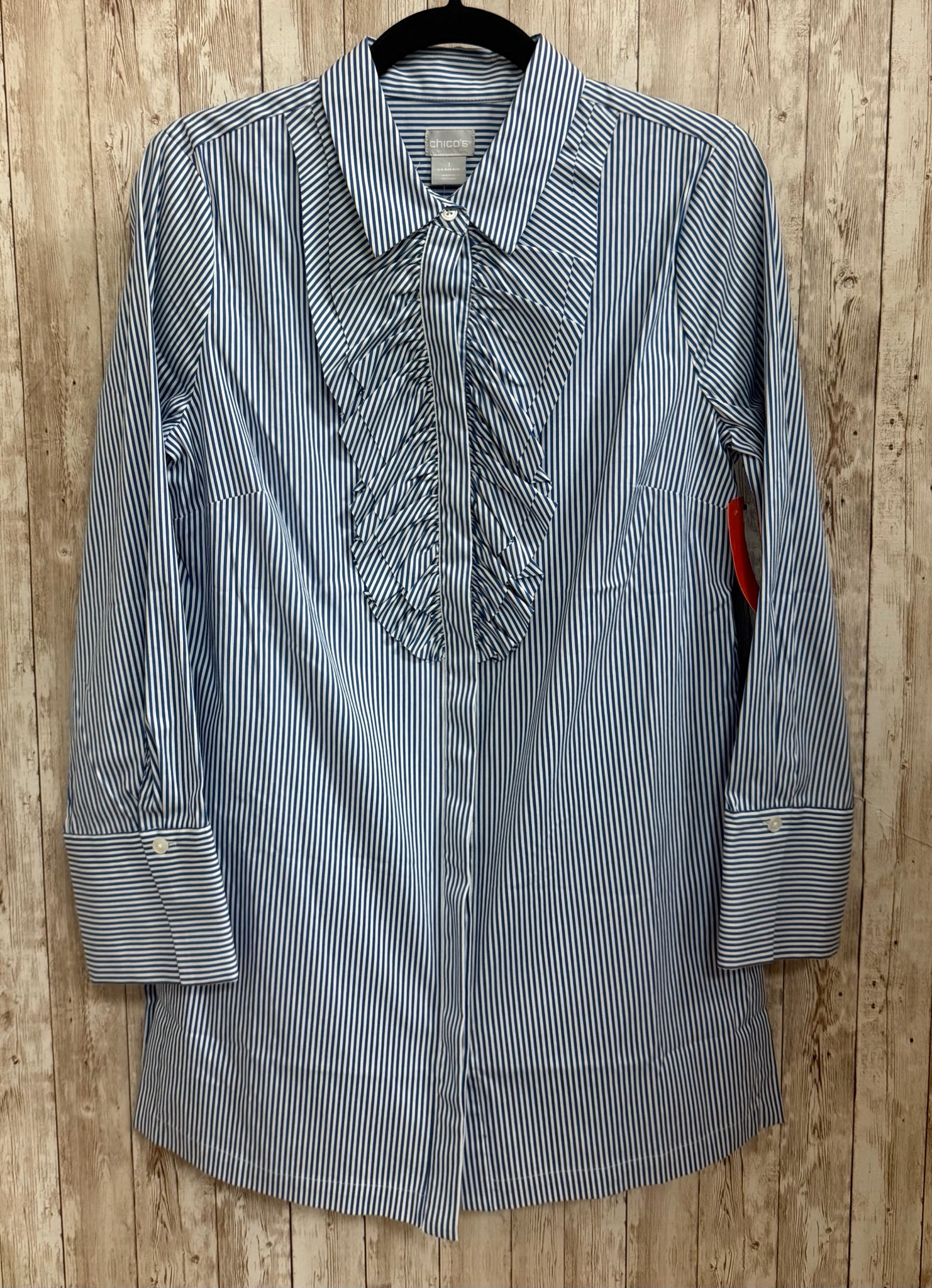 Size M CHICO'S BLUE & WHITE Top
