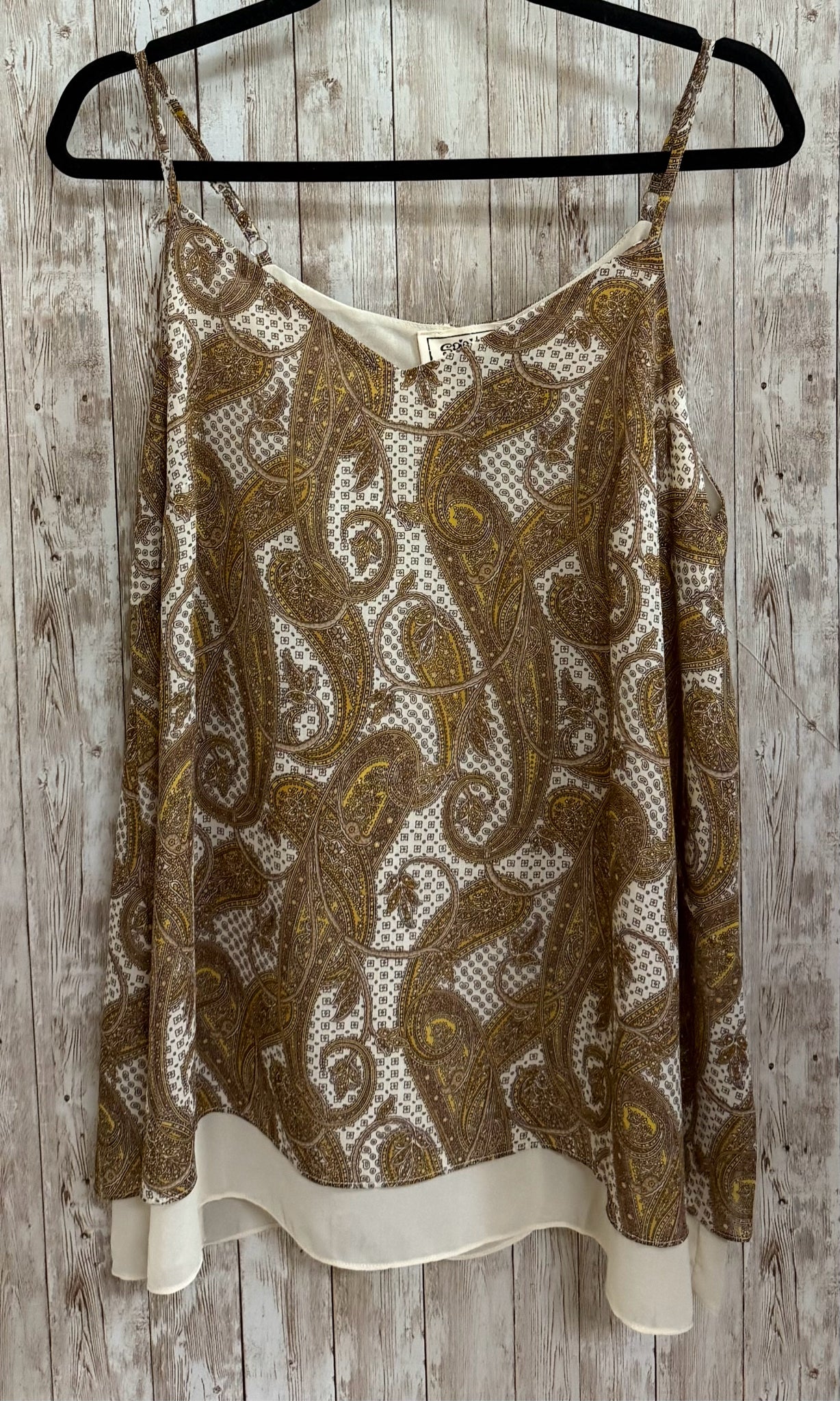 Size L SPIRITED Brown Print Top