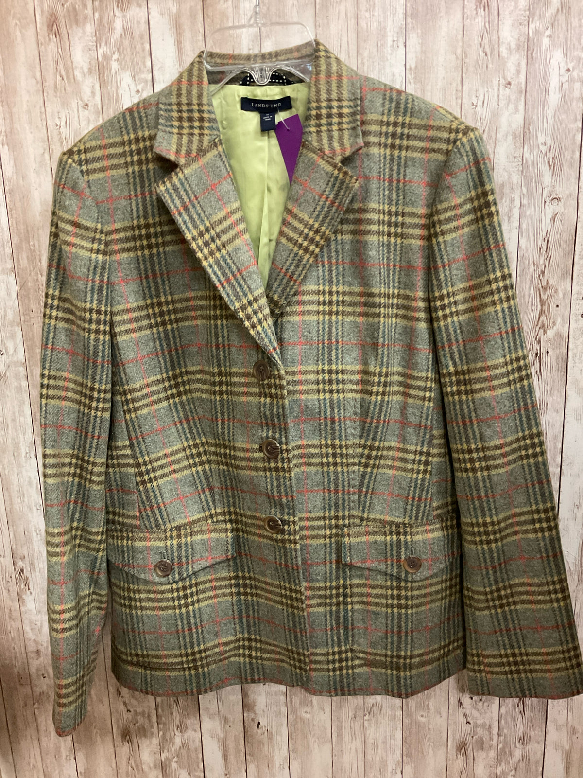 Size 12 LANDS END GREY AND BROWN Blazer
