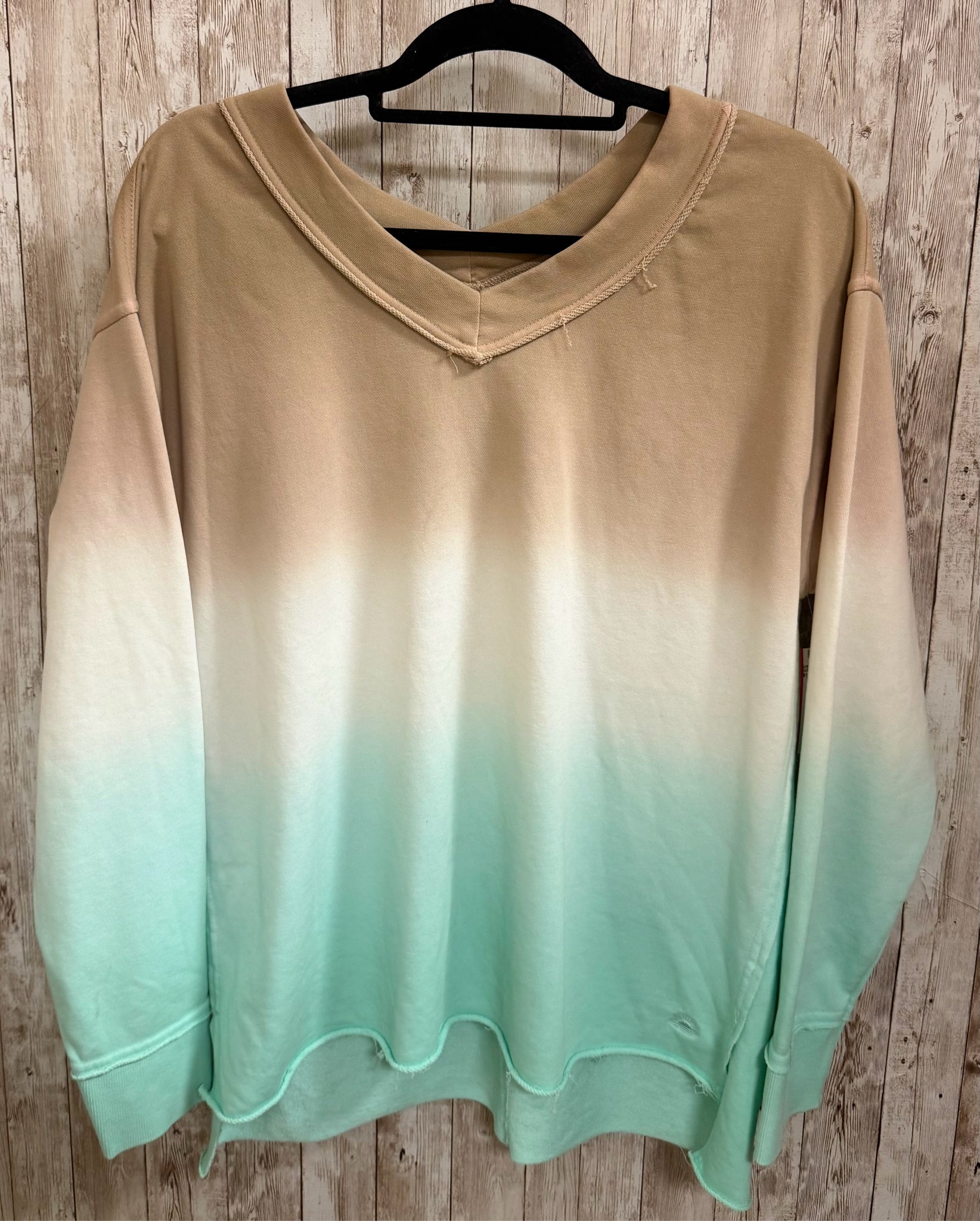 Size M CLUB SOCIAL TAN & AUQA Top