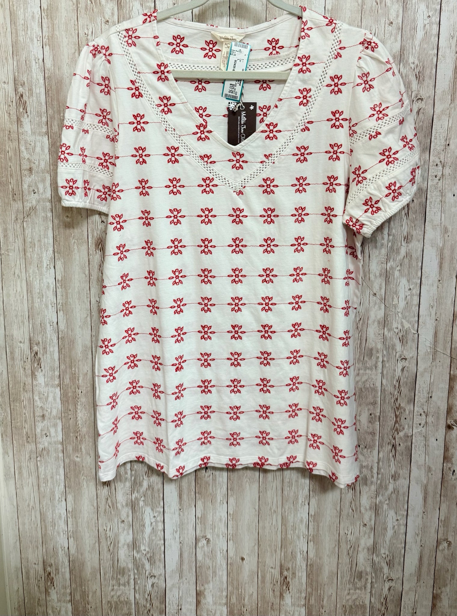 Size L MATILDA JANE WHITE AND RED Top