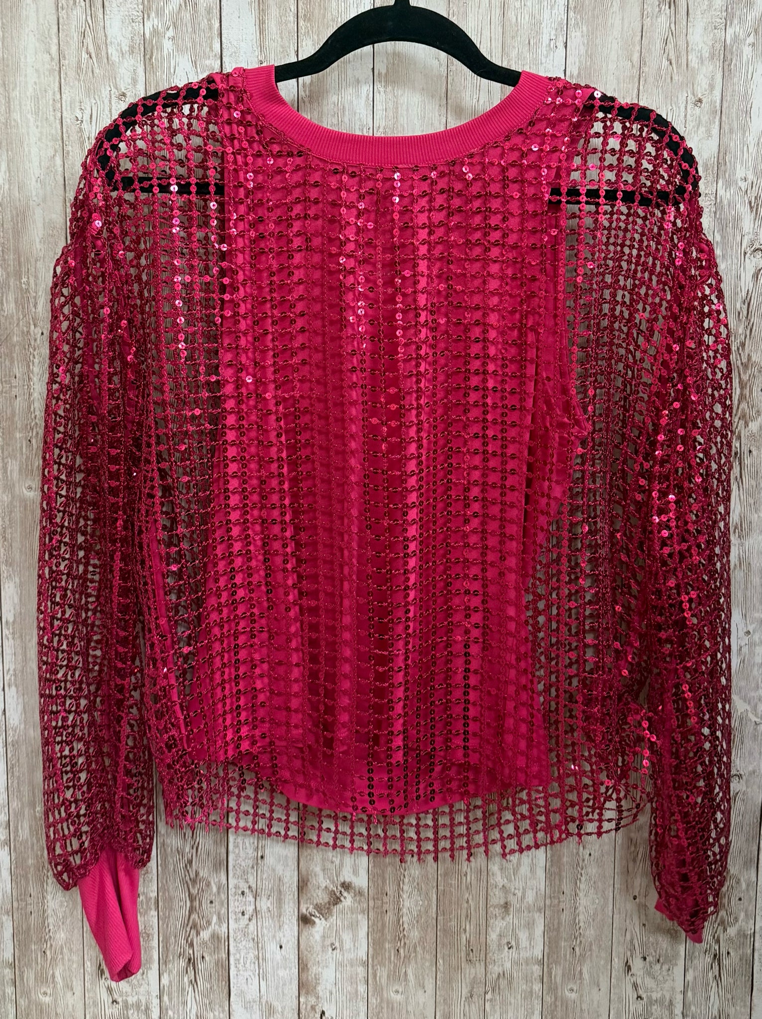 Size S PILCRO PINK SEQUIN Top