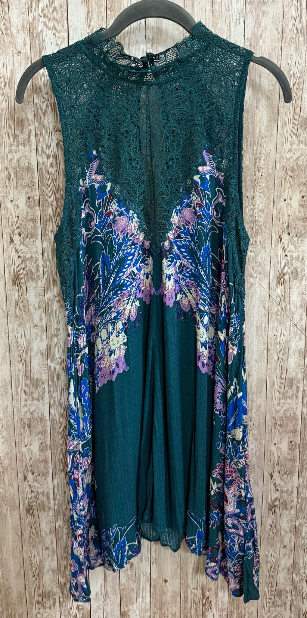 FREE PEOPLE TEAL FLORAL Women Size S Tunic