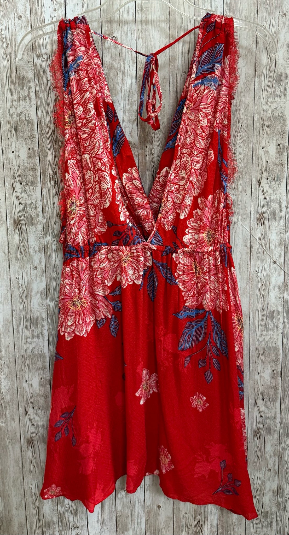 Size L FREE PEOPLE RED FLORAL Top