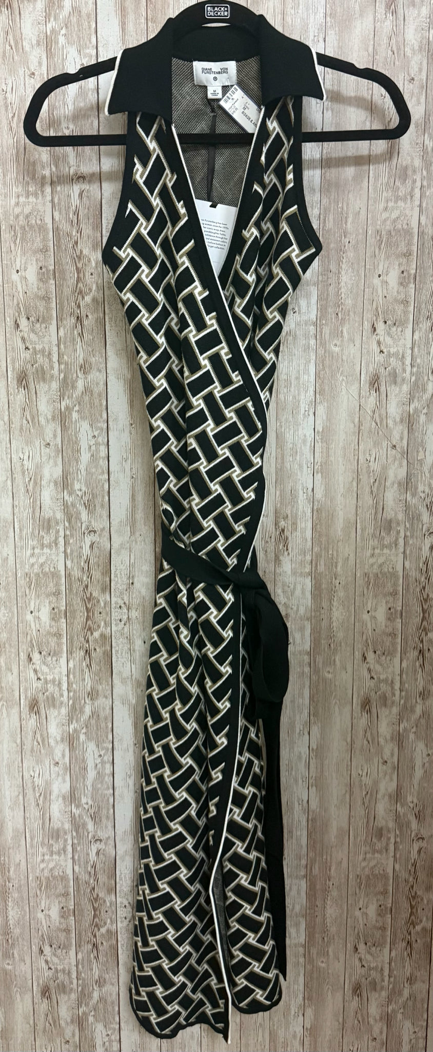 Size M DIANE VON FURSTEN Black Print Dress