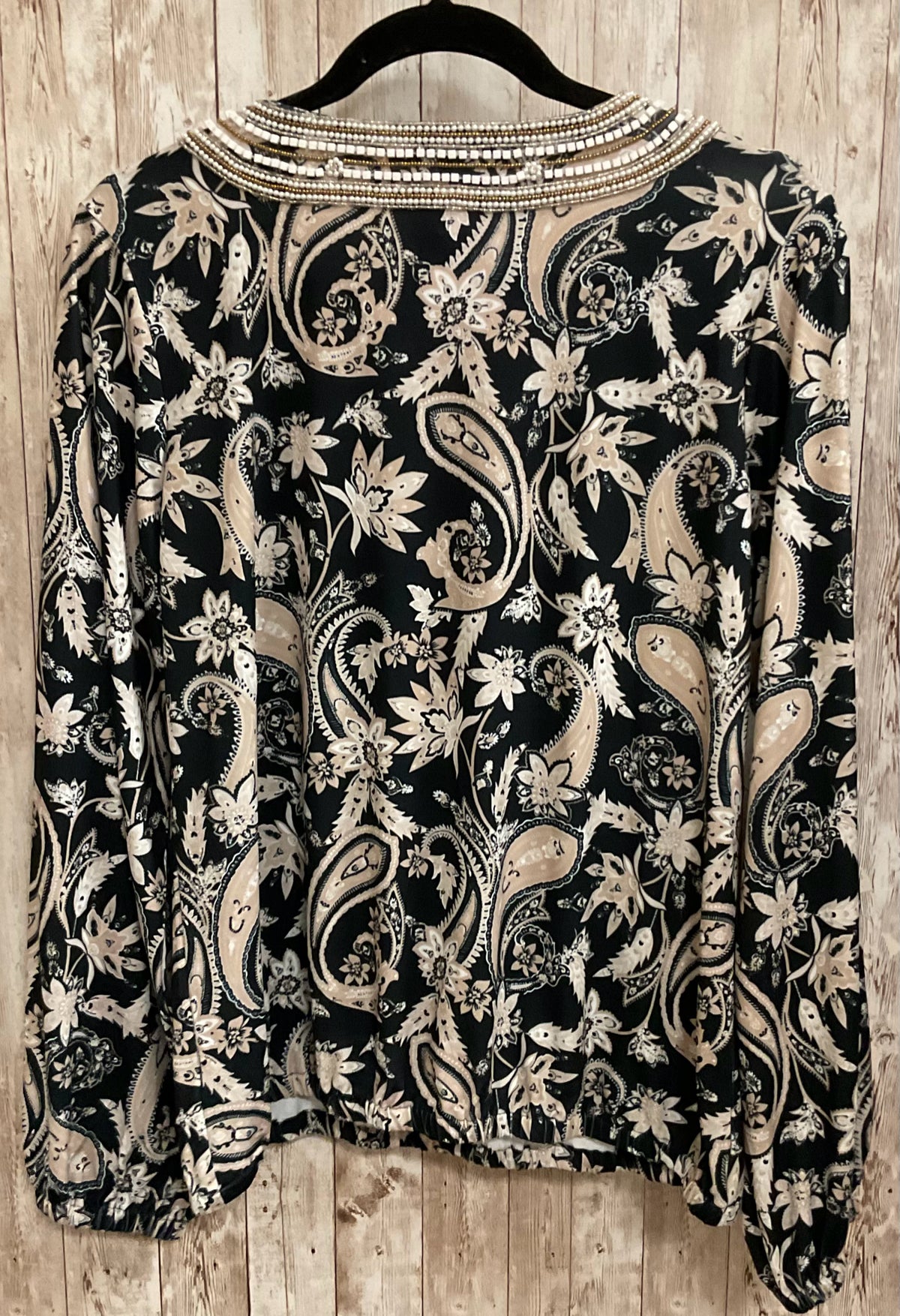 Size M BOSTON PROPER BLACK AND TAN Top
