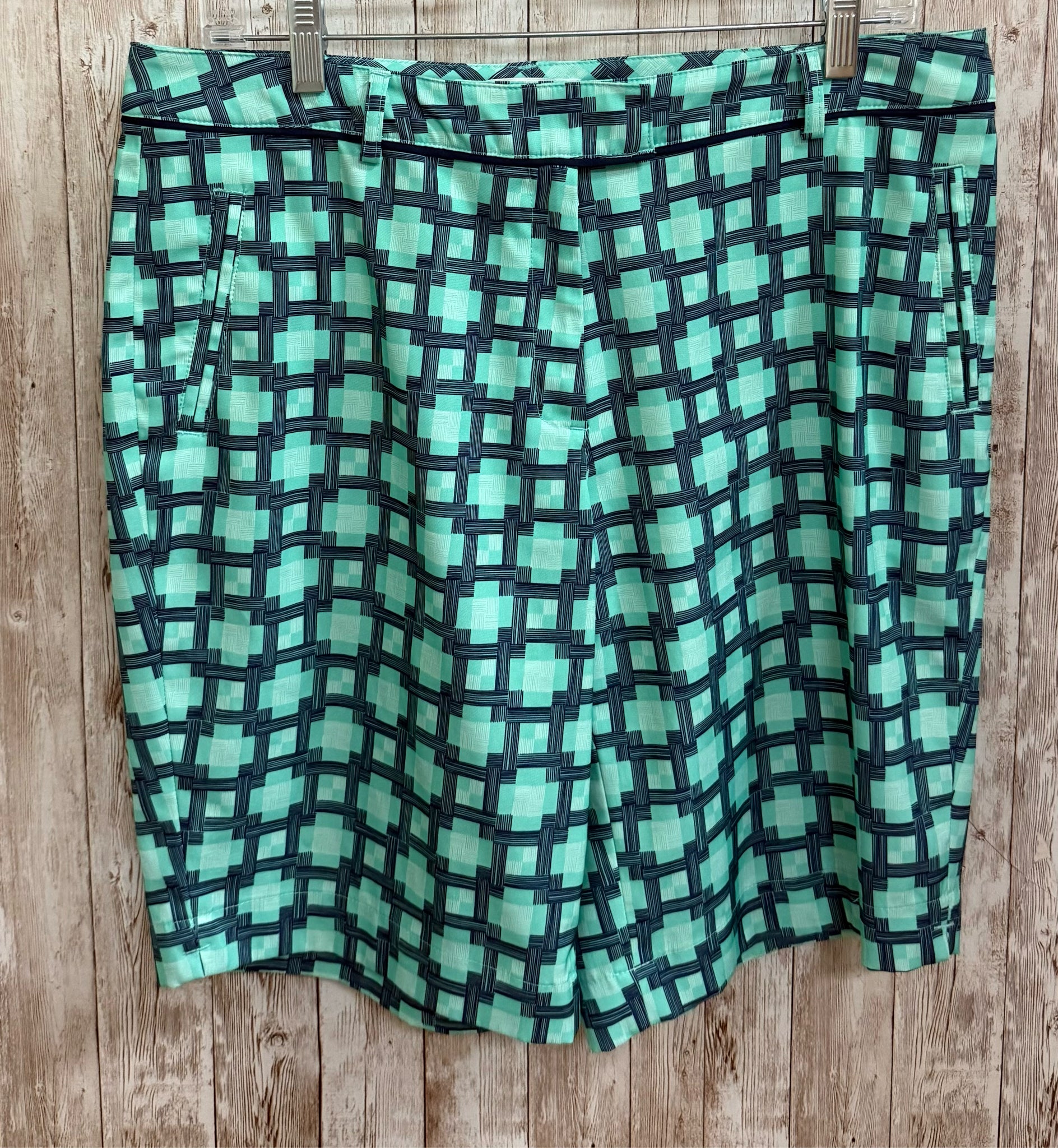 Size 8 LADY HAGEN MINT AND BLUE PRINT Shorts