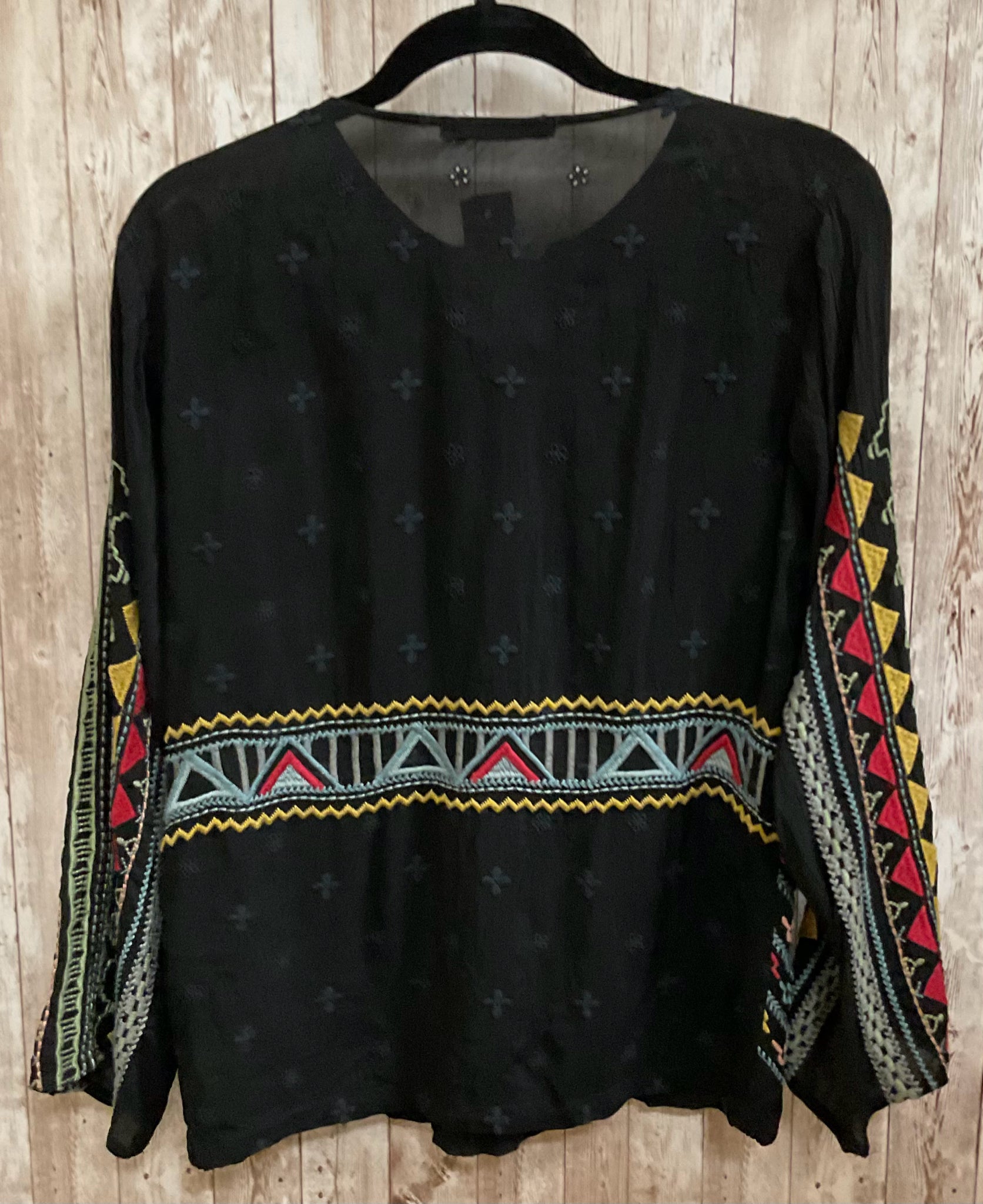 Size XXS JOHNNY WAS Black Print Top