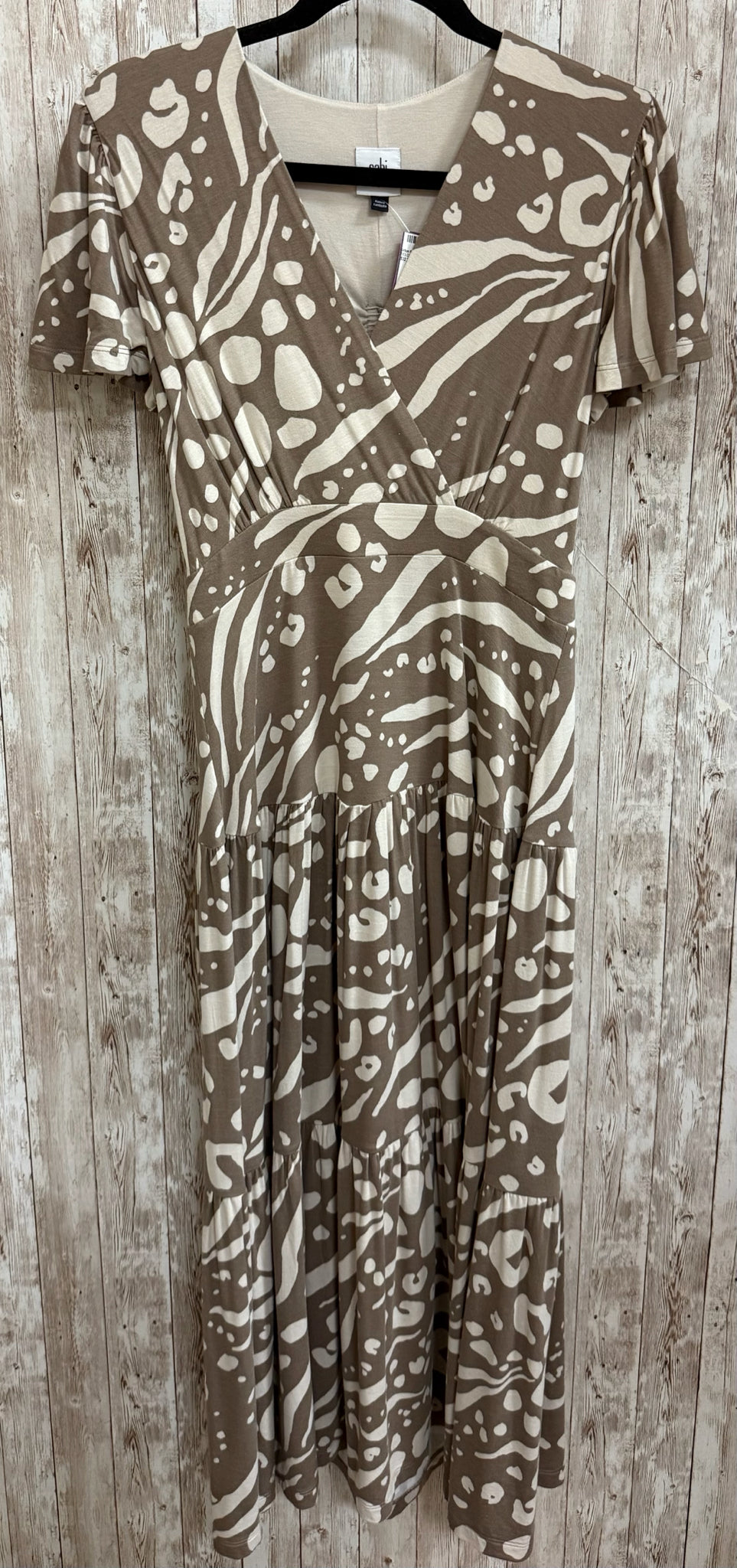 Size S CABI TAN AND WHITE FLORAL Dress