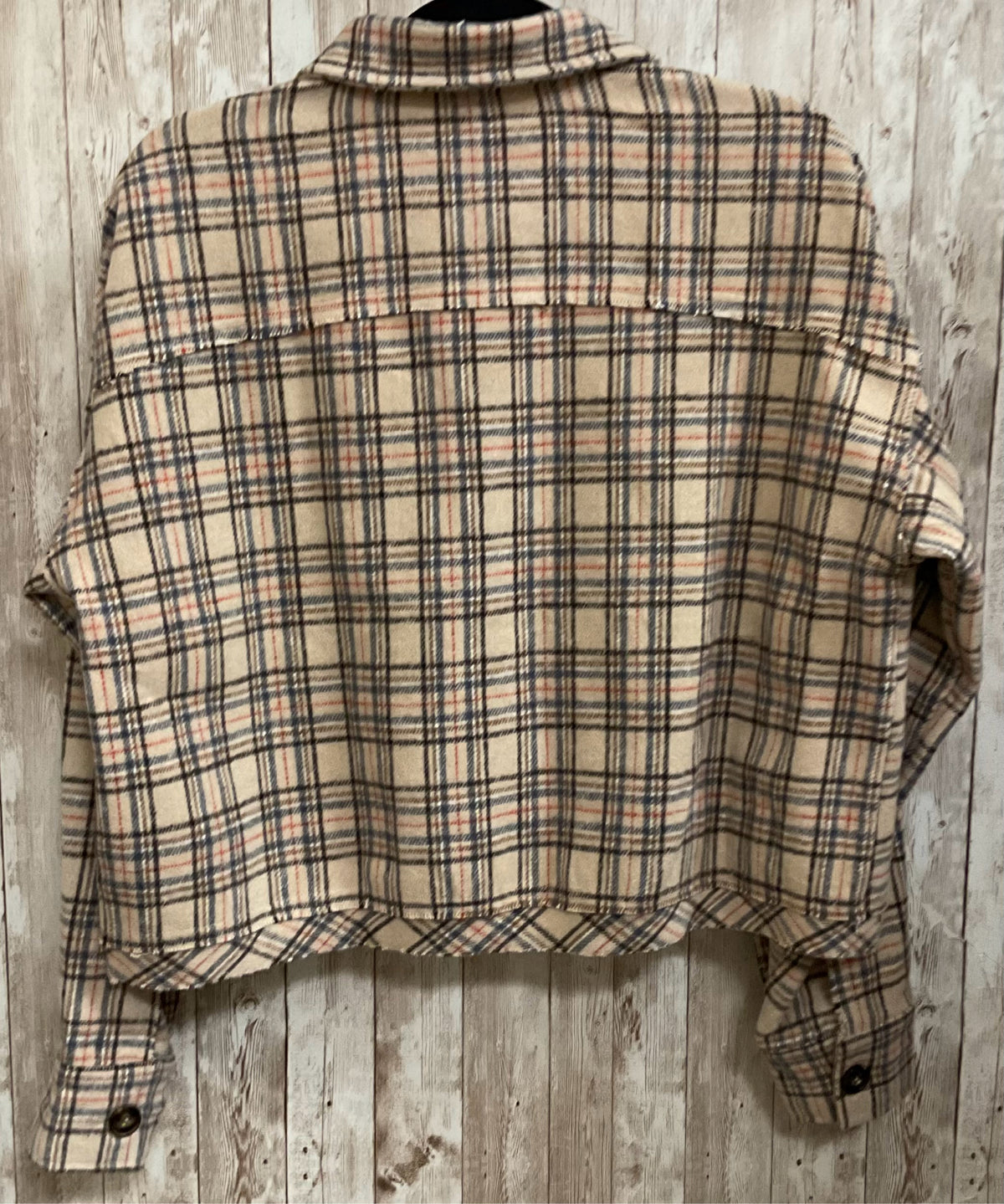 Size M LA LAVON TAN PLAID Jacket