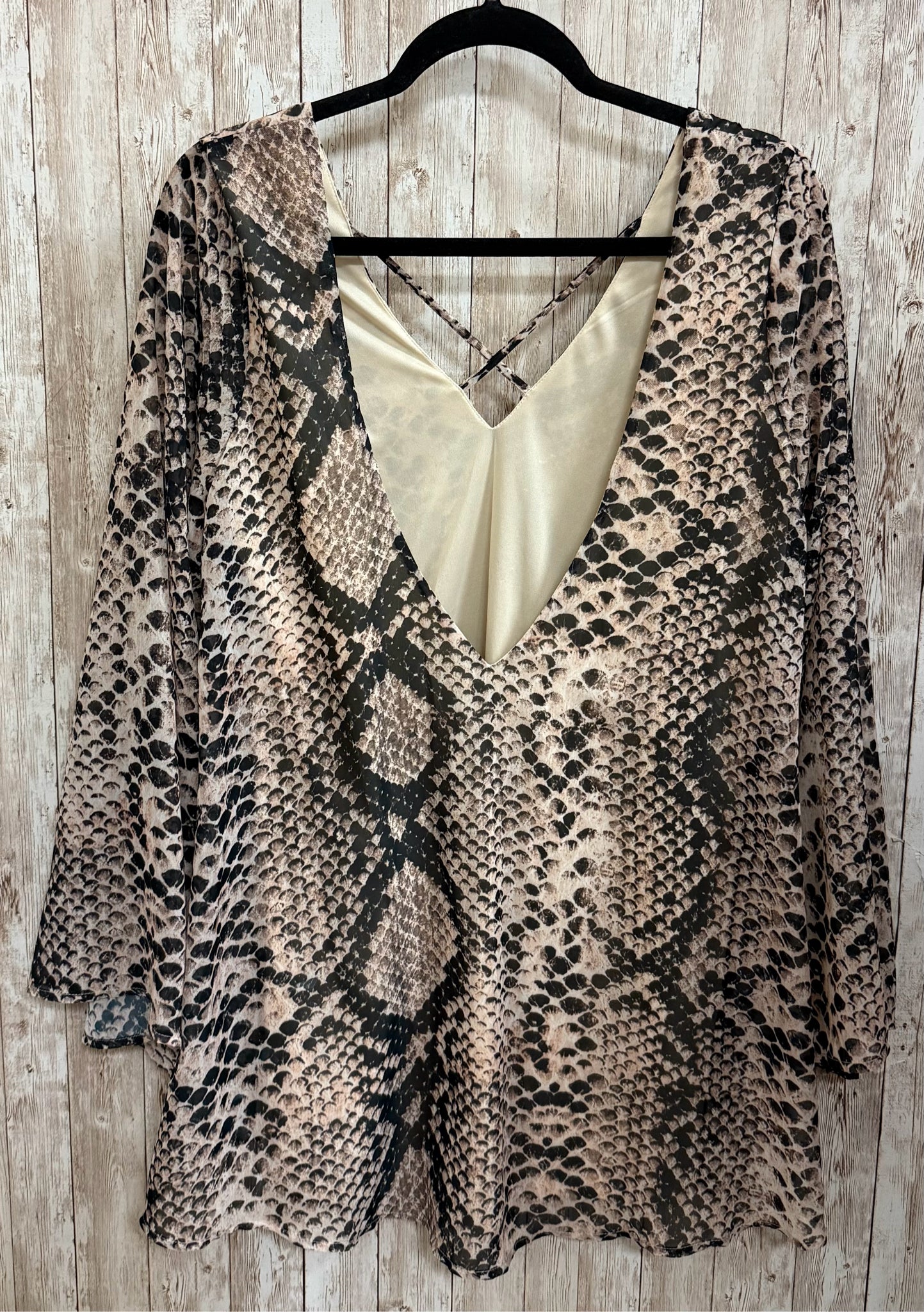 Size M MUMU TAN ANIMAL Top