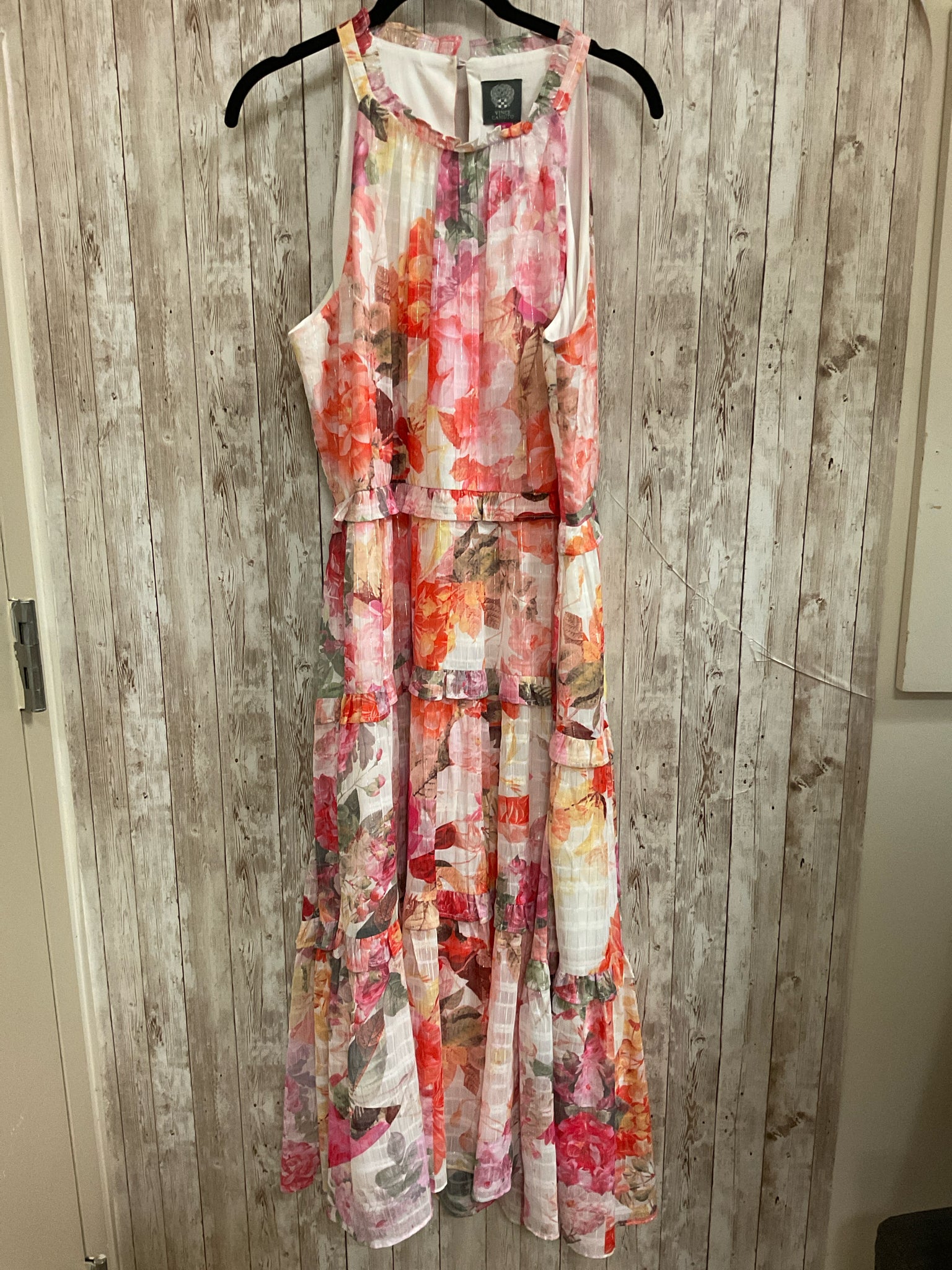 Size 16 VINCE CAMUTO WHITE AND PINK FLORAL Dress