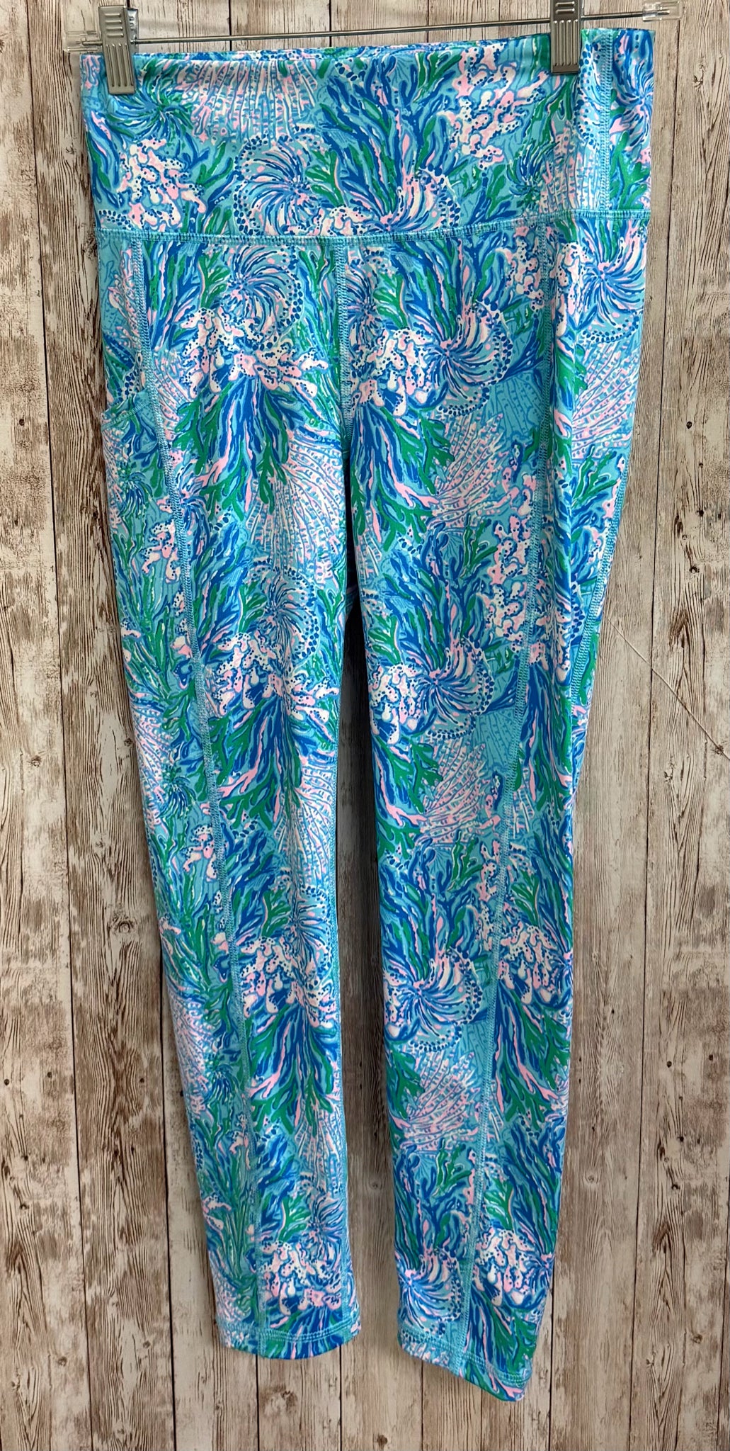 Size S LILLY PULITZER BLUE AND PINK PRINT Leggings