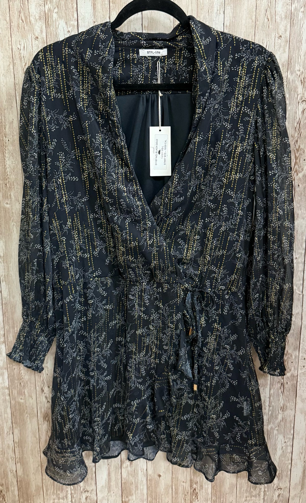 Size S BTFL Black & Gold Dress
