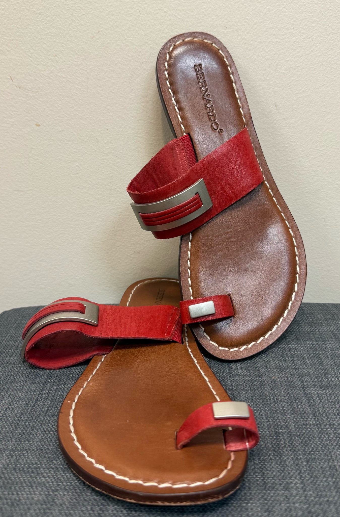 7 BERNARDO Red Sandals