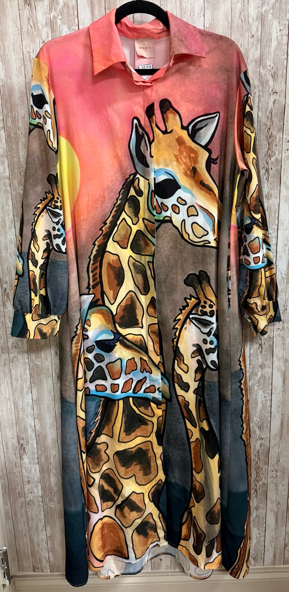 Size XL ZETA OTTO Brown Print Dress