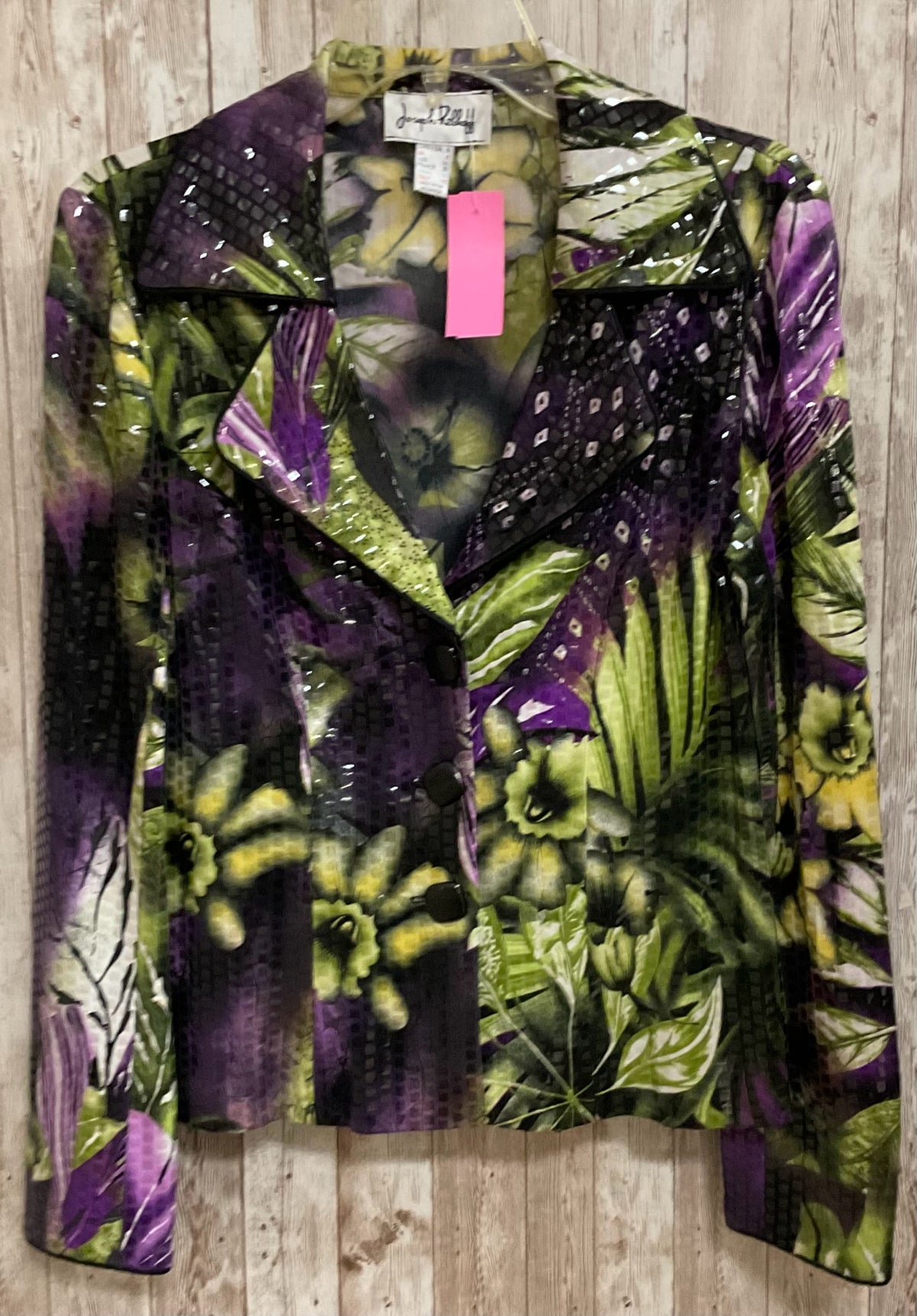 Size 6 JOSEPH RIBKOFF LIME AND PURPLE Jacket