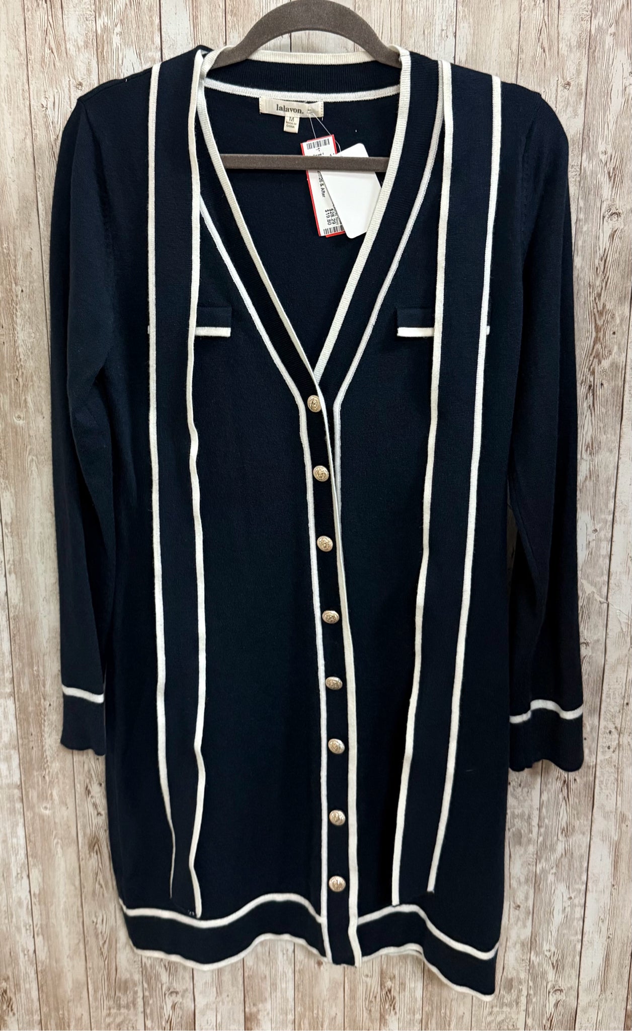Size M LALAVON Navy Cardigan