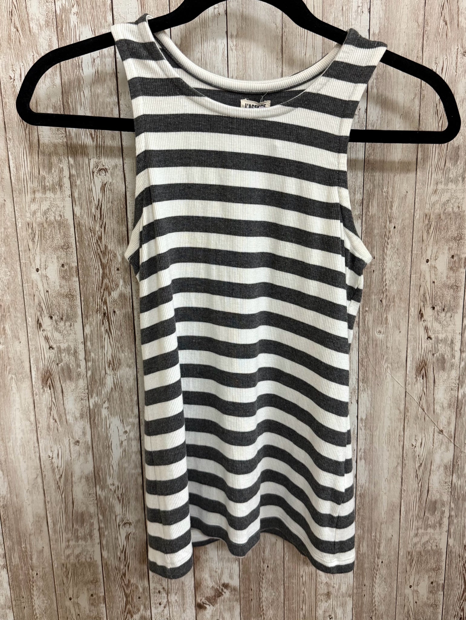 Size XS L'AGENCE GRAY AND WHITE STRIPE Top