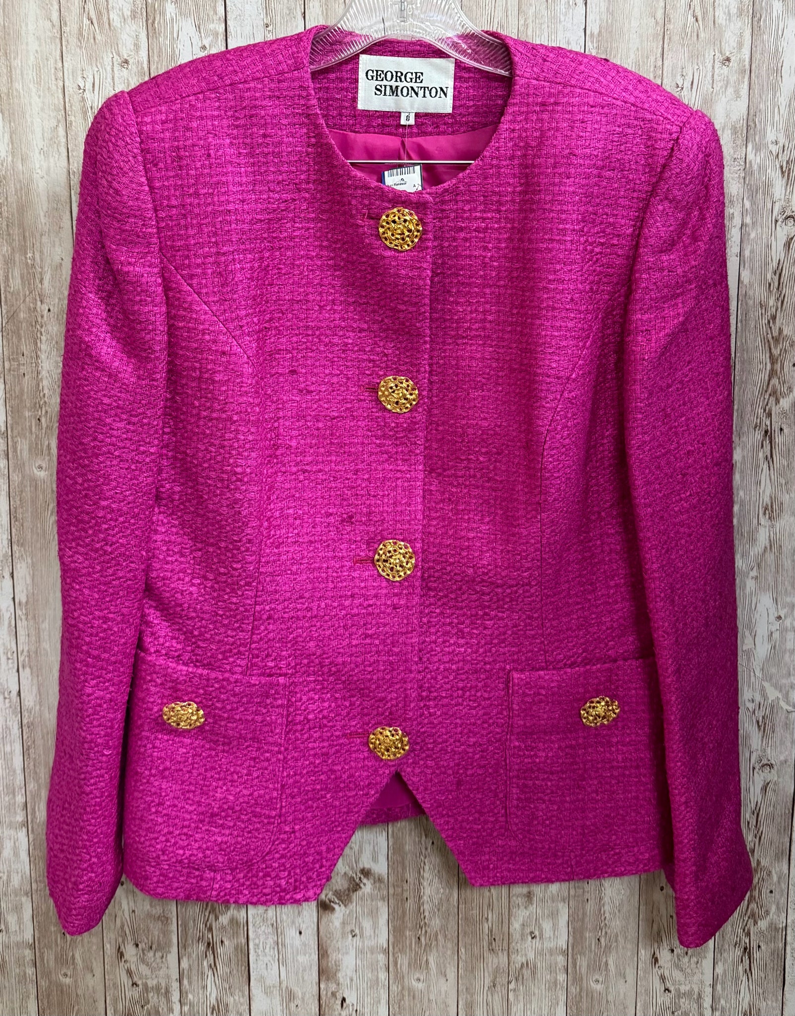 GEORGE SIMONTON Size 8 Fuschia 2 PC Suit