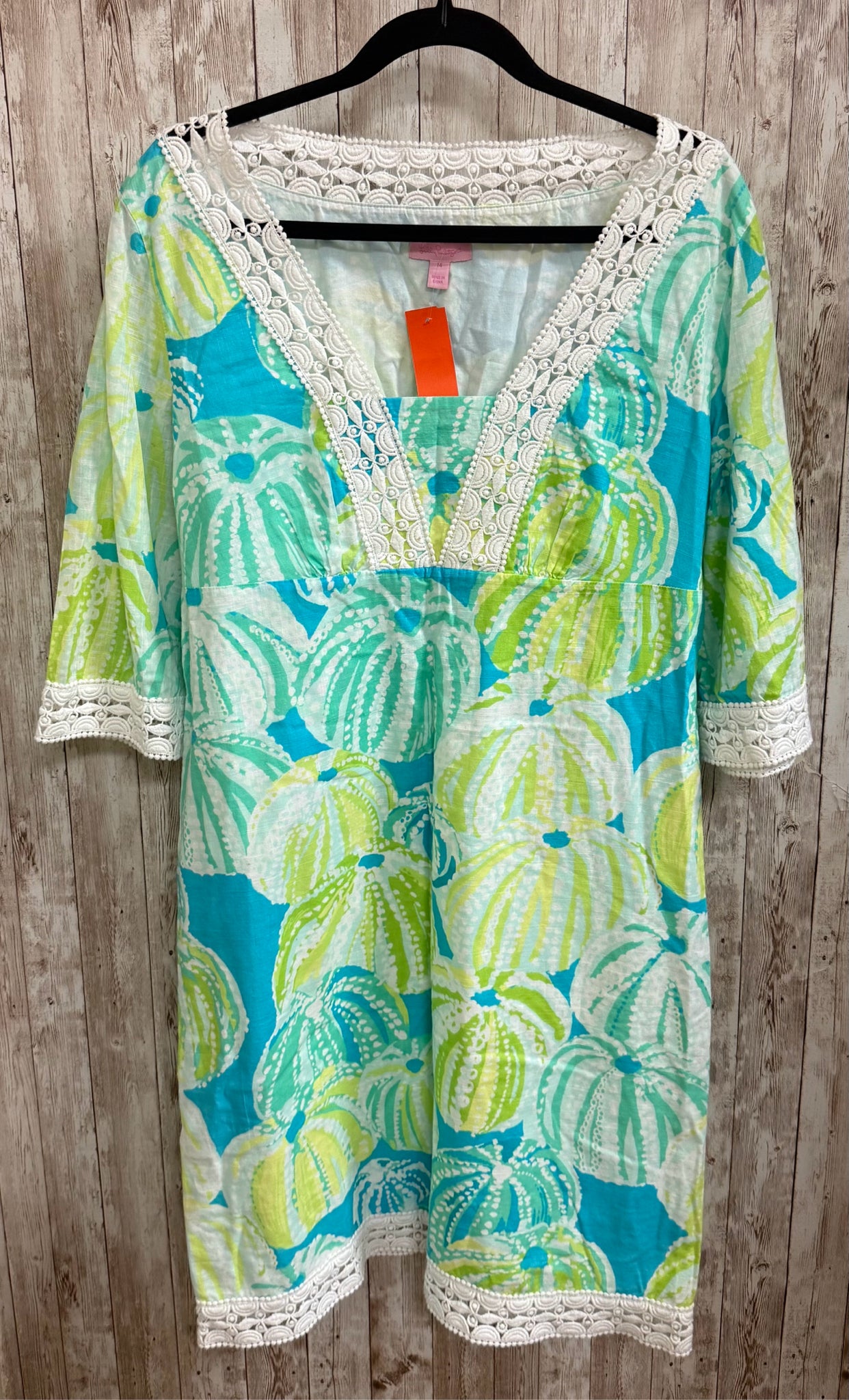 Size M LILLY PULITZER TURQUOISE AND LIME Dress
