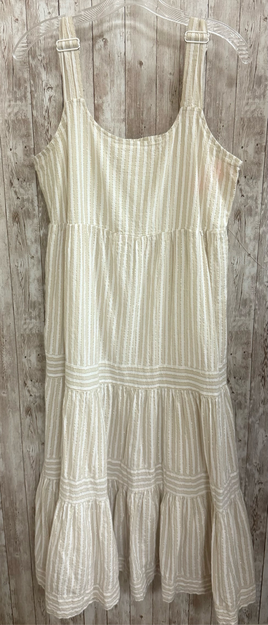 Size L LINDA ANDERSON WHITE AND TAN Dress
