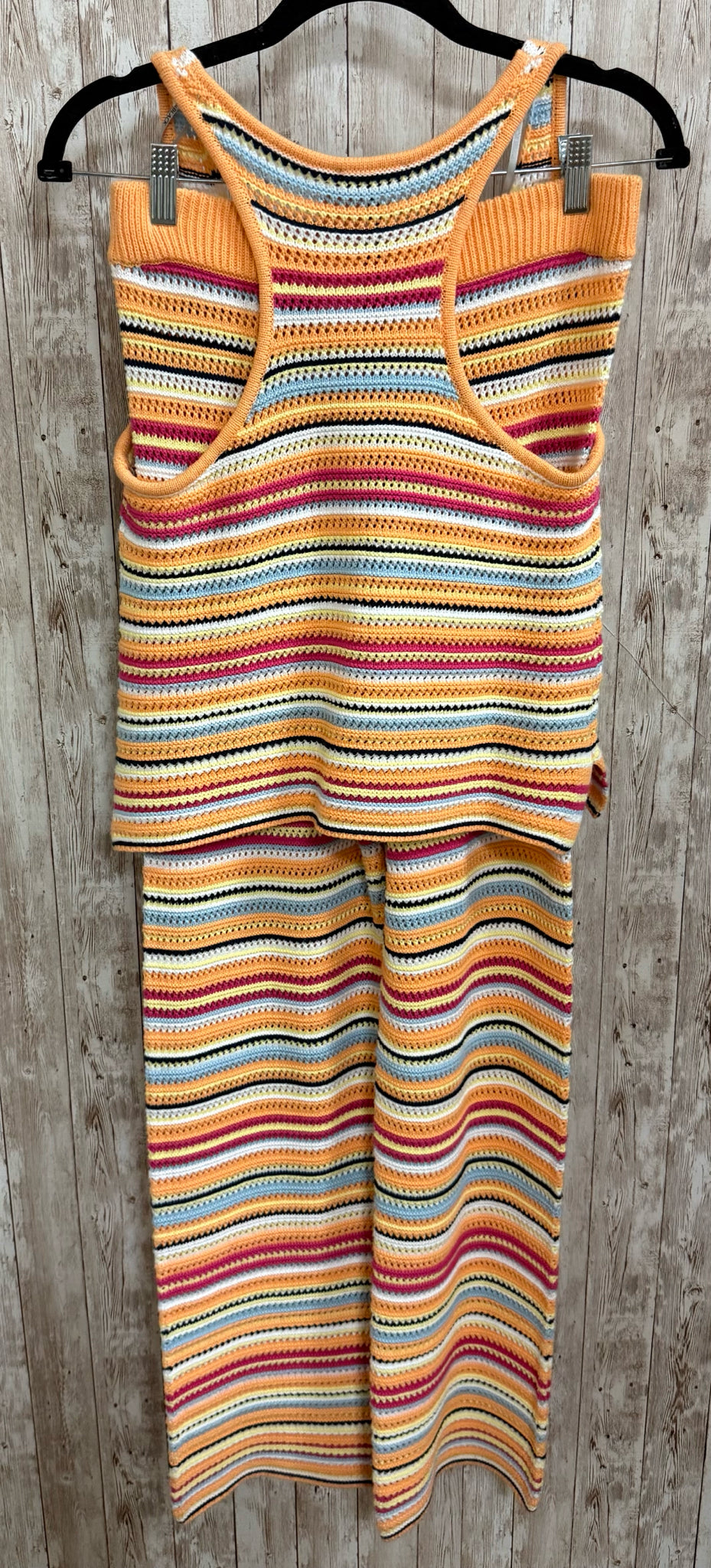 Size S BOBI BLACK ORANGE MULTI 2 PC PANT SET