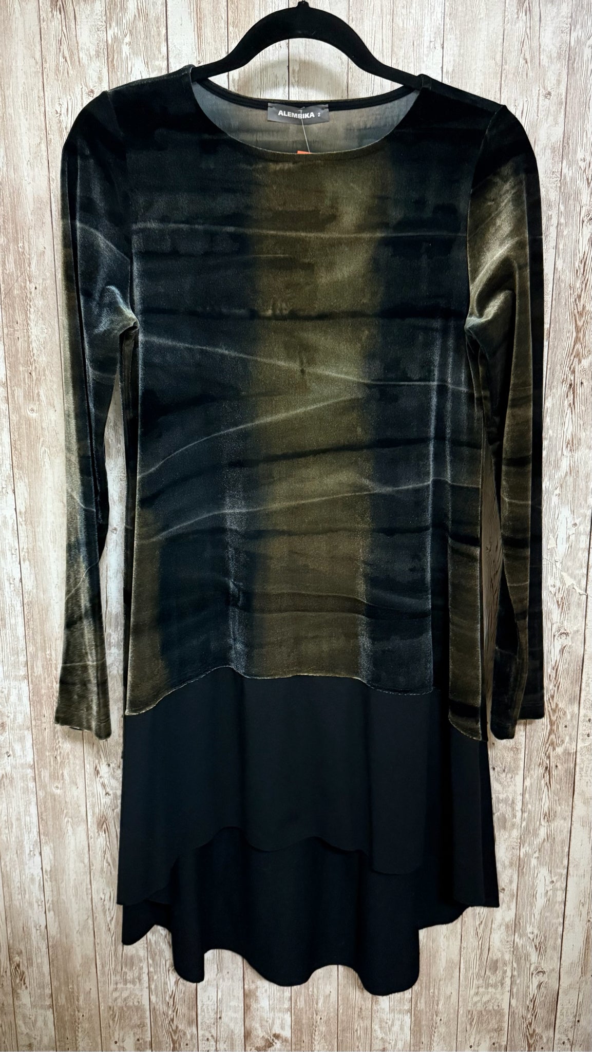 ALEMBIKA GRAY AND BROWN PLAID Women Size S Tunic