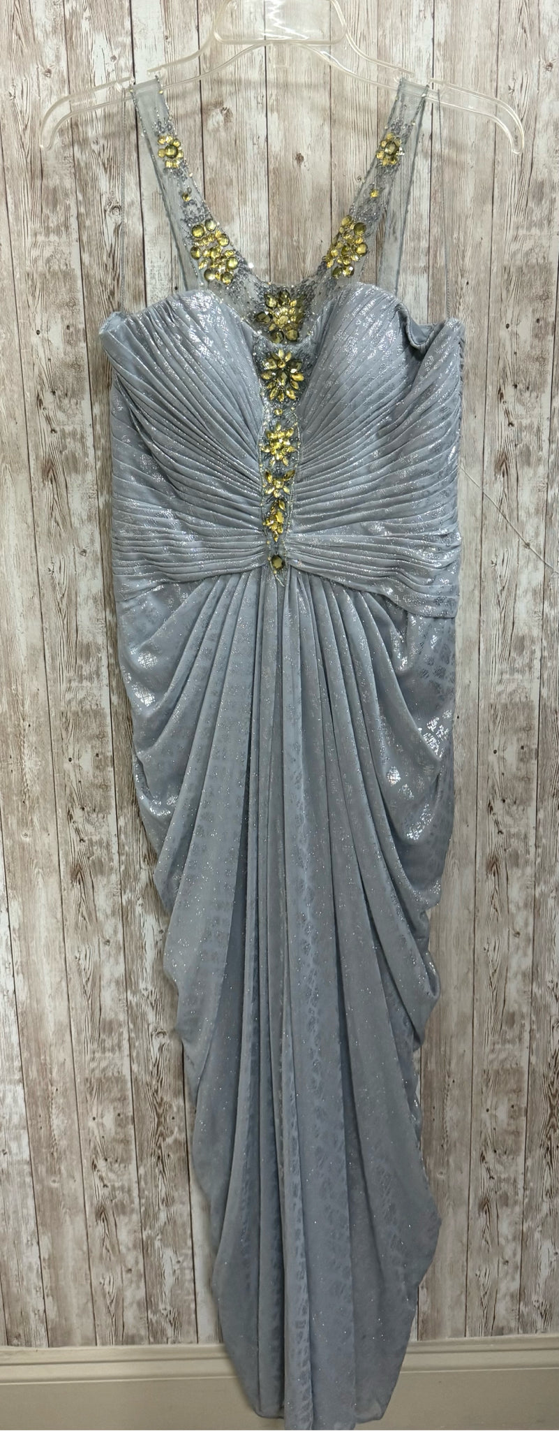 Size 10 ADRIANNA PAPELL Silver Dress