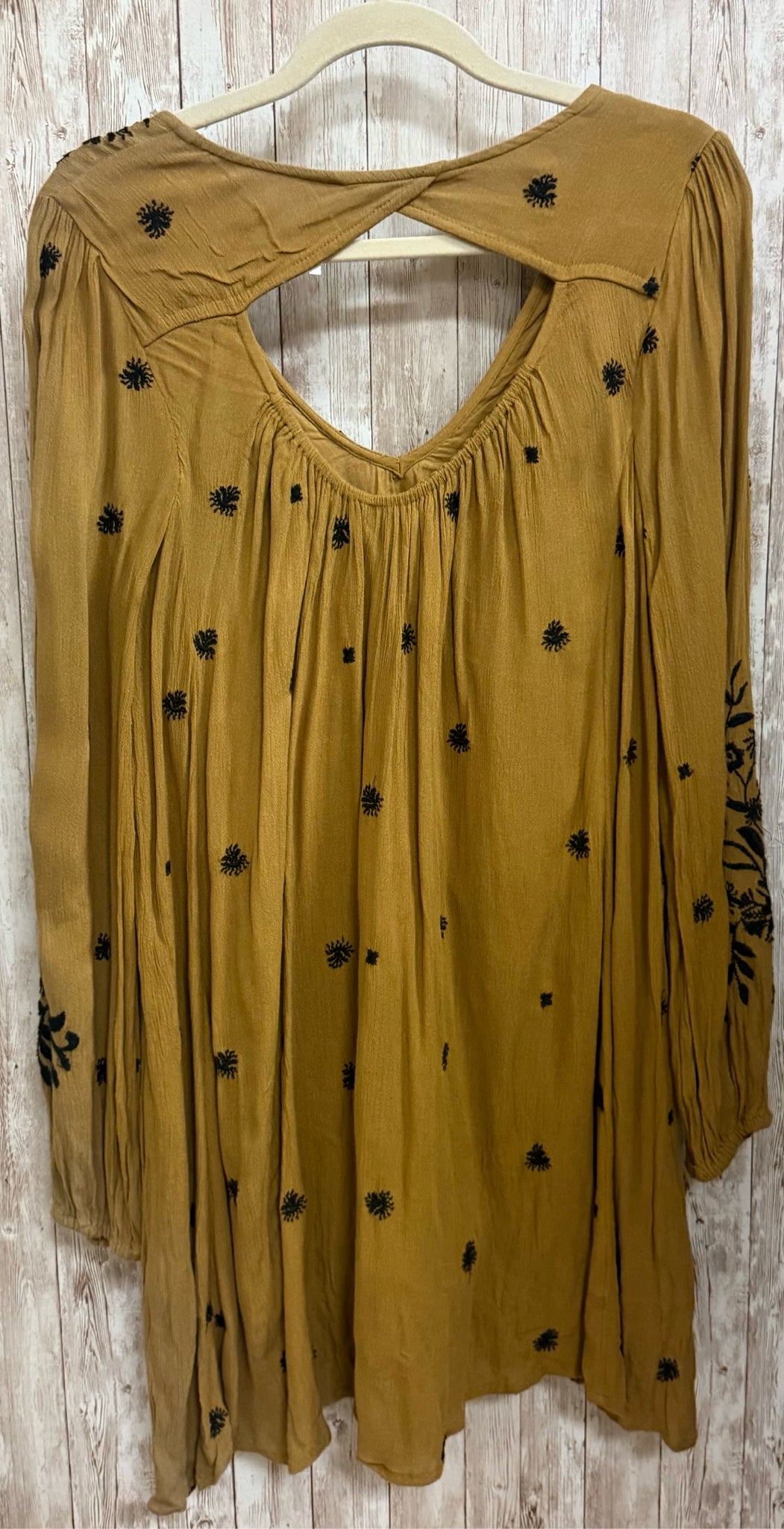 FREE PEOPLE Mustard Print Women Size M Tunic