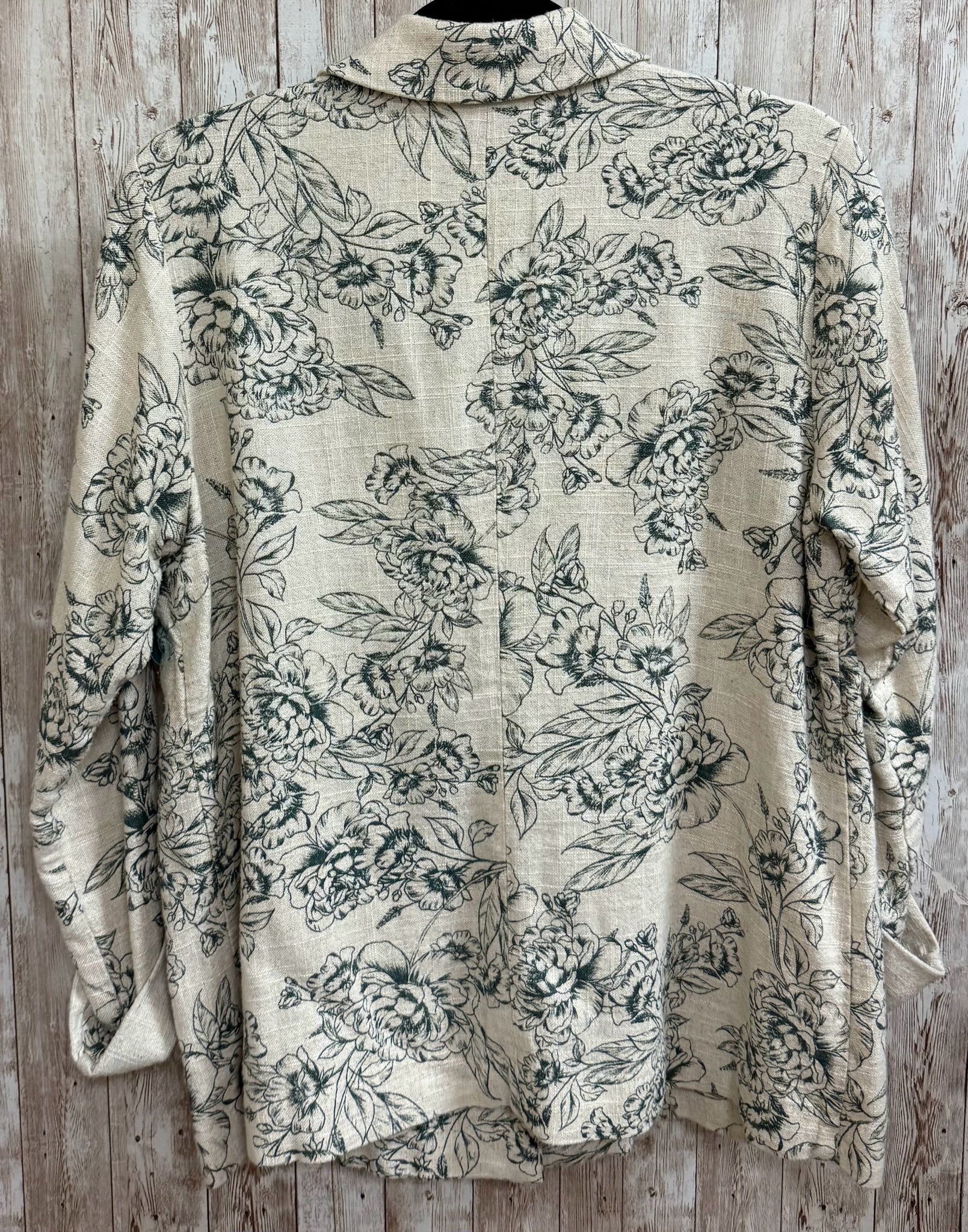 Size S J JILL TAN AND GREEN FLORAL Blazer