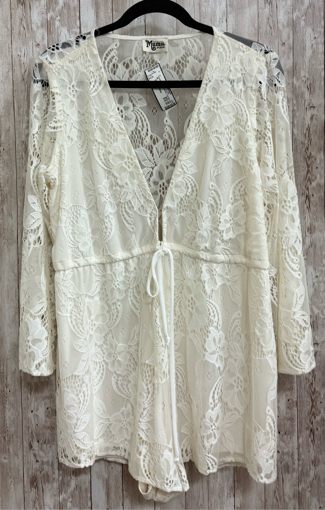 Size M MUMU CREAM LACE Romper