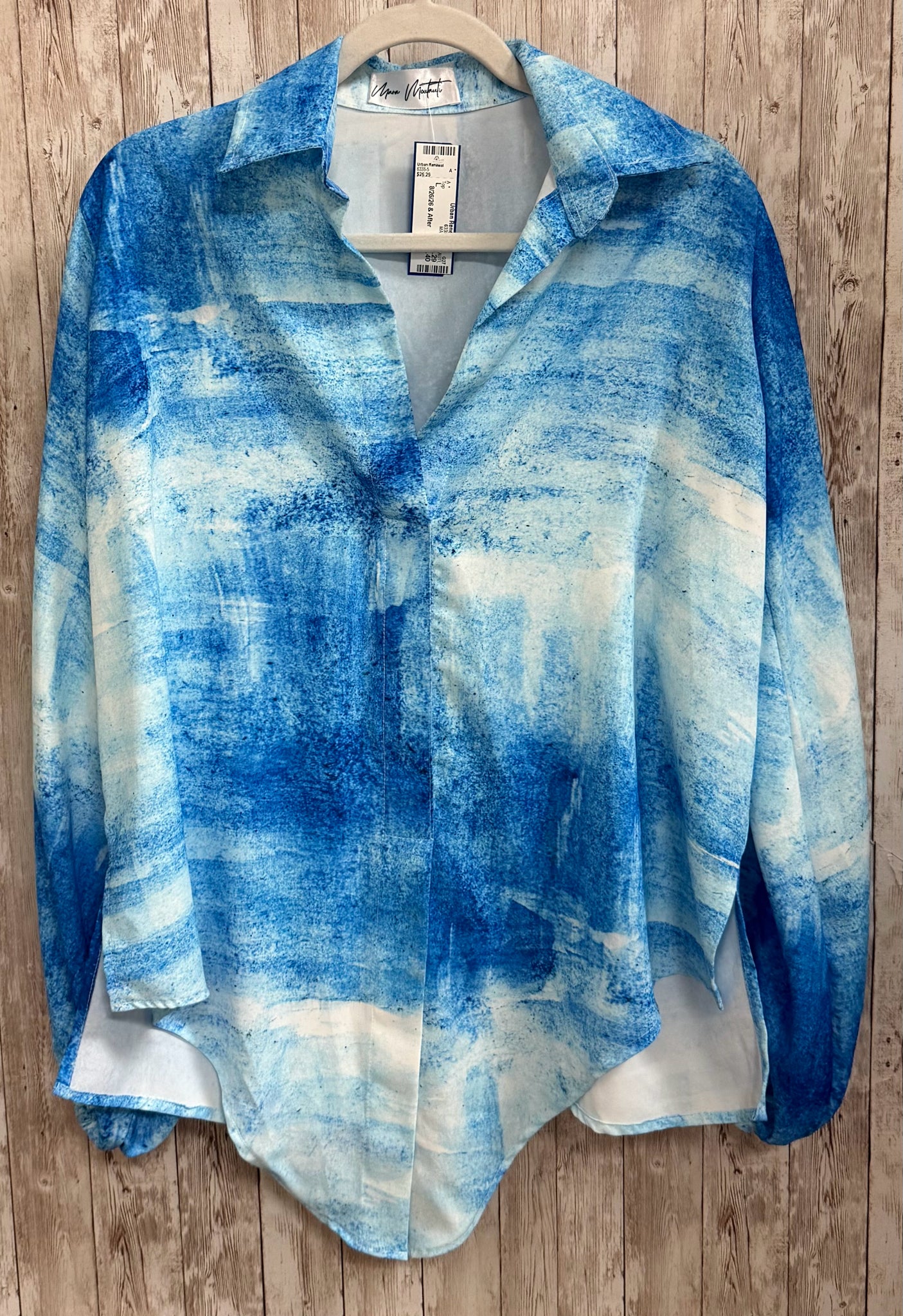 Size L MARA MOUTAUTI Blue Print Top