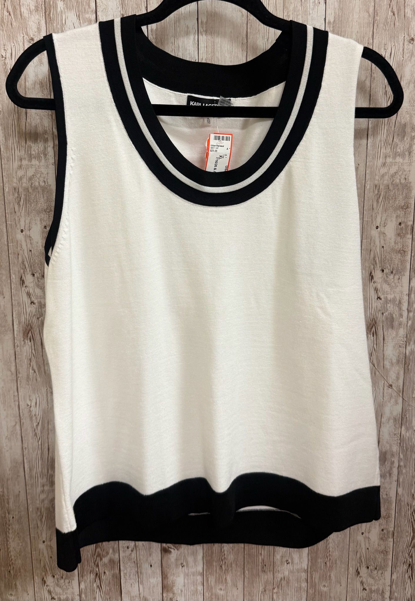 Size XL KARL LAGERFELD CREAM AND BLACK Top